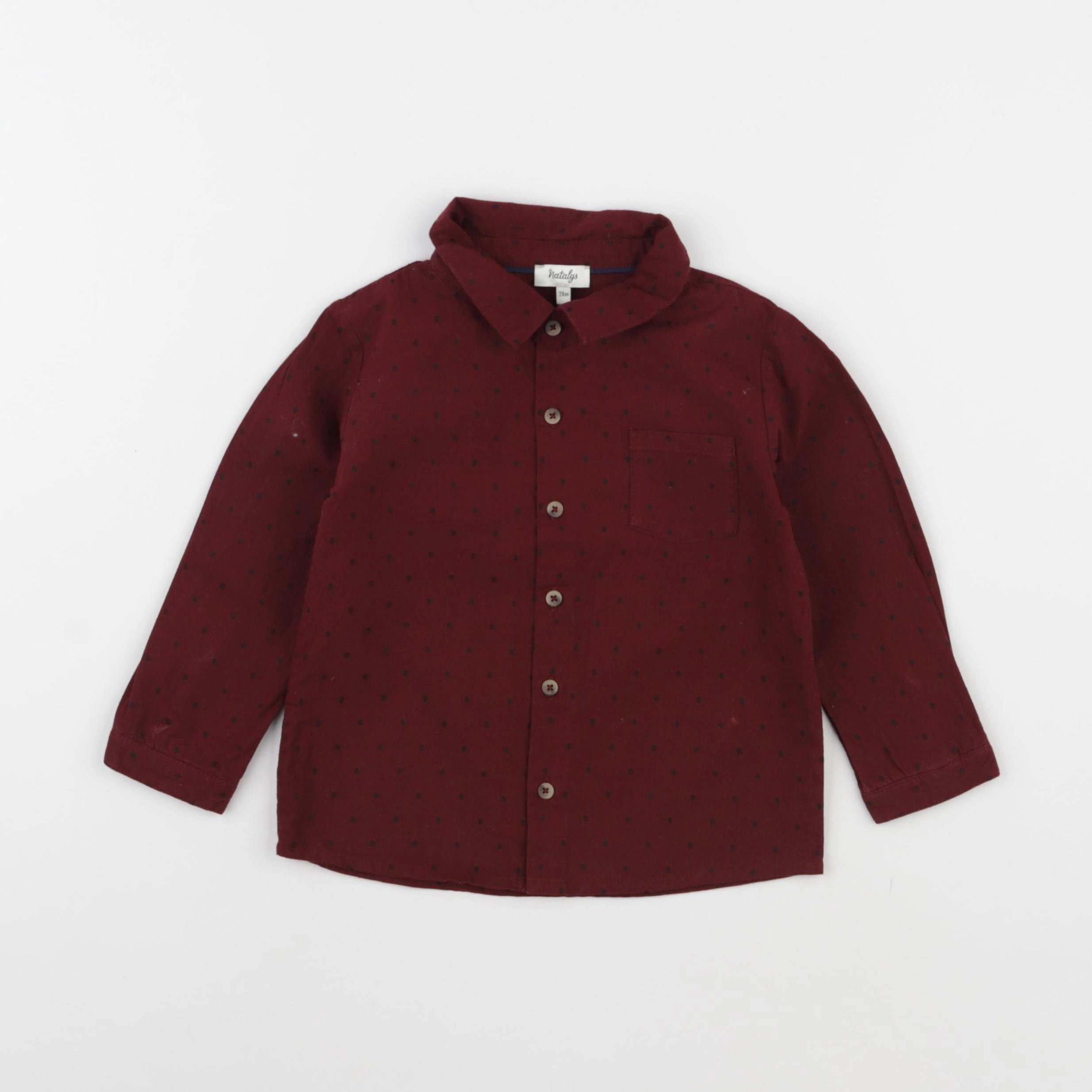 Natalys - chemise rouge - 24 mois