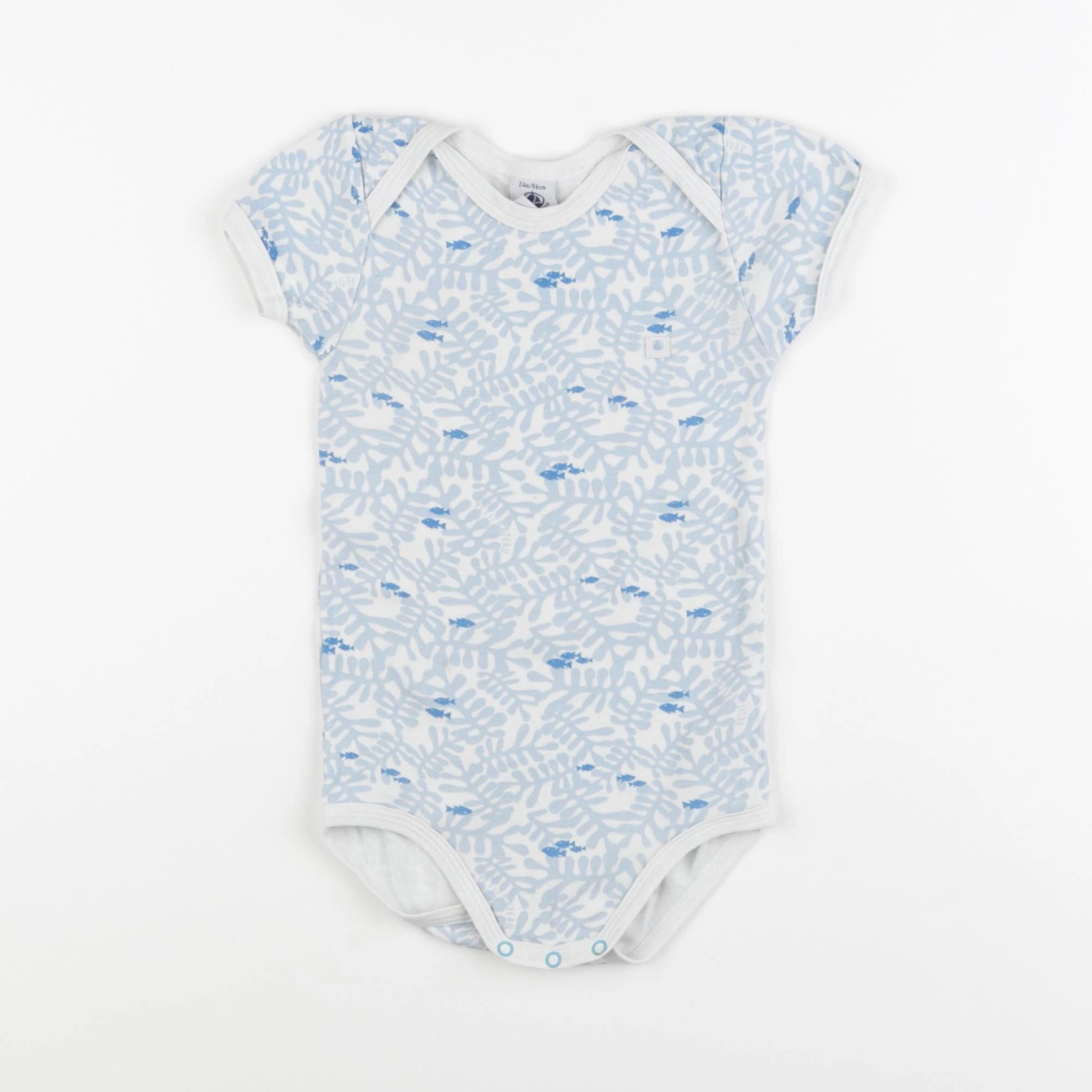 Petit Bateau - body bleu - 24 mois