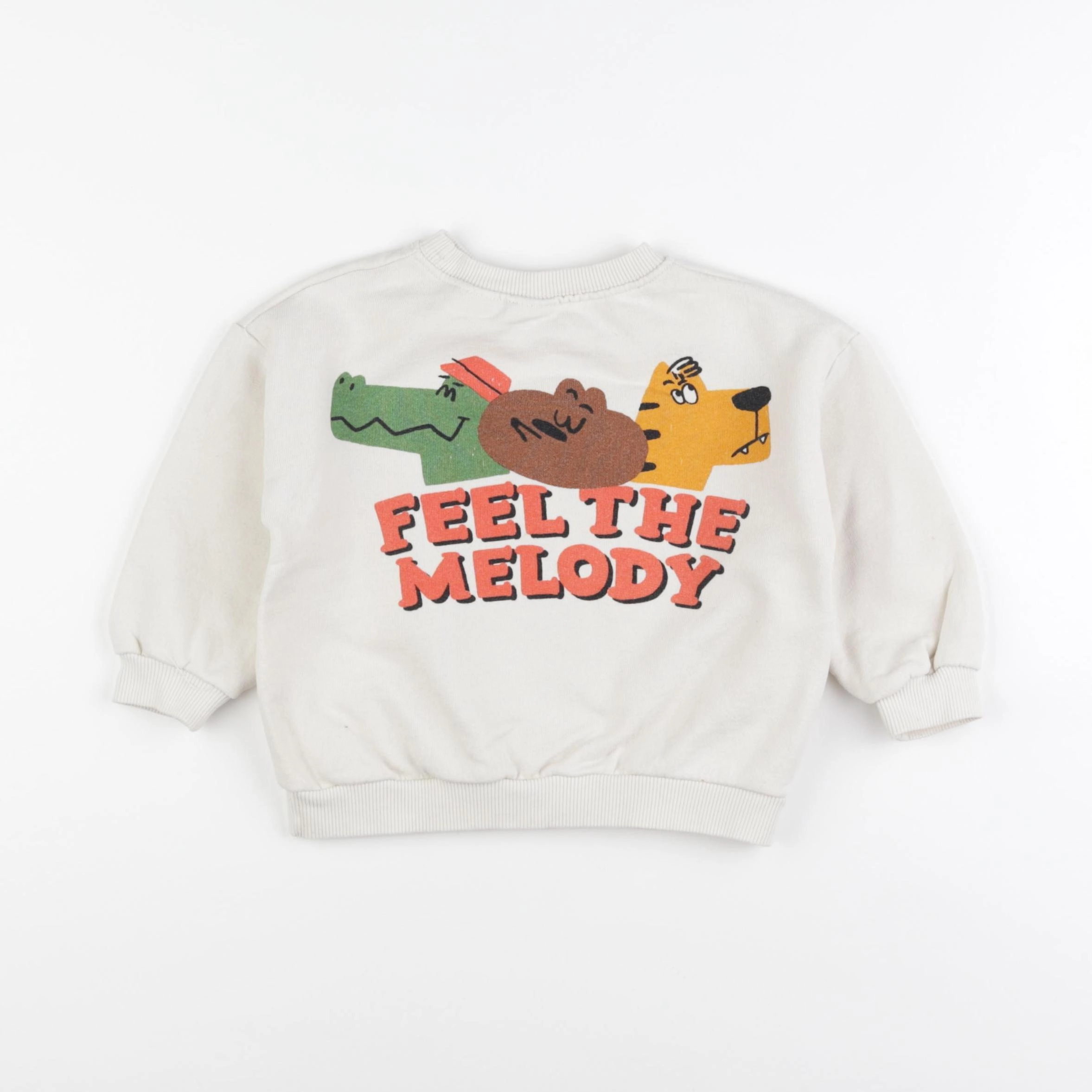 Zara - sweat imprimé au dos beige - 2 ans