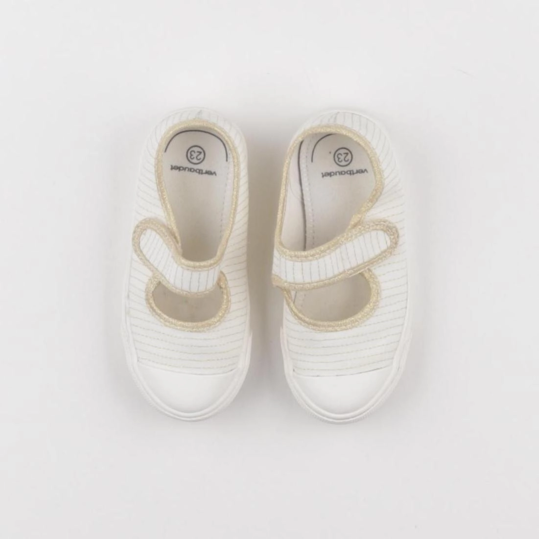 Vertbaudet - tennis élastiqué blanc, or - pointure 23