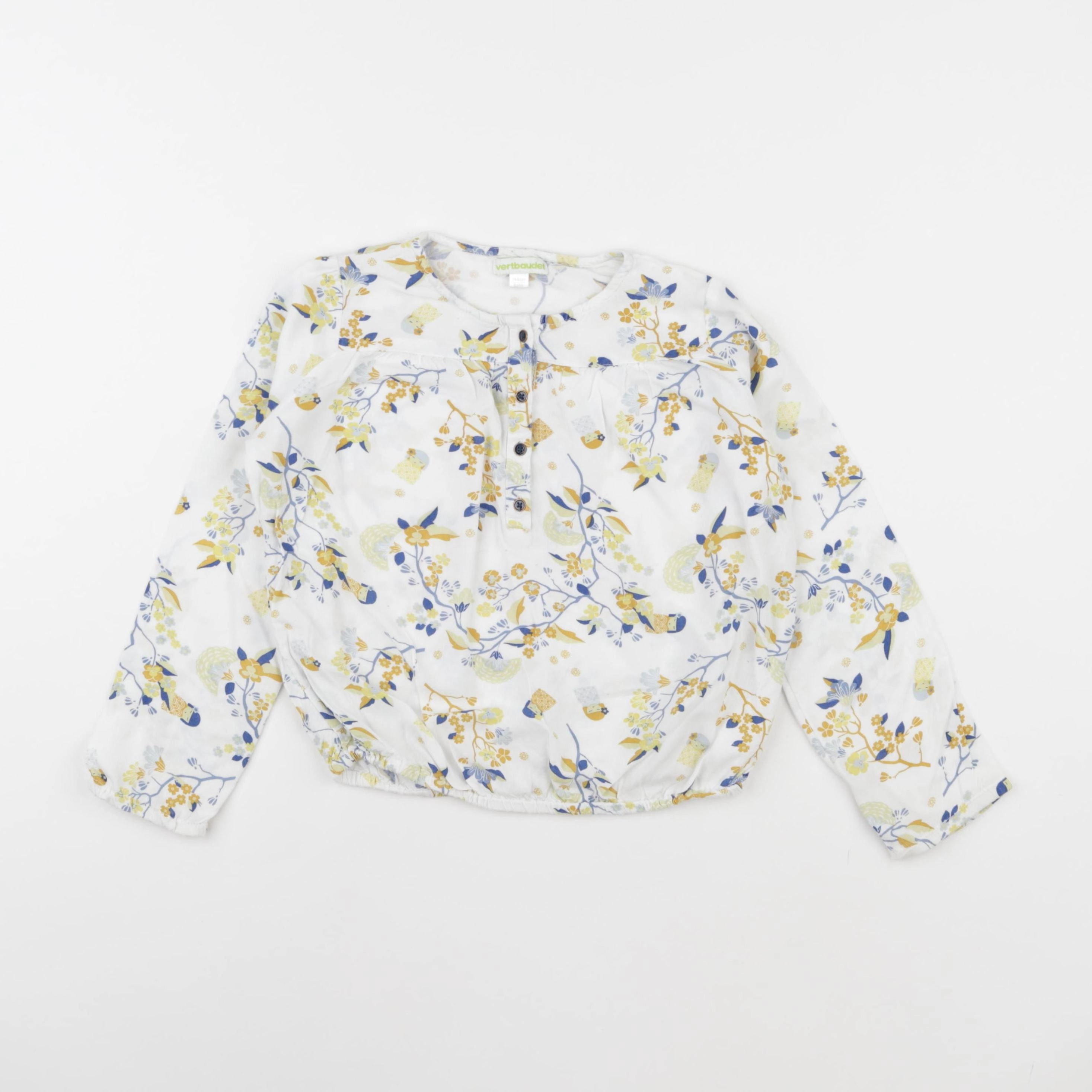 Vertbaudet - blouse blanc, bleu - 6 ans