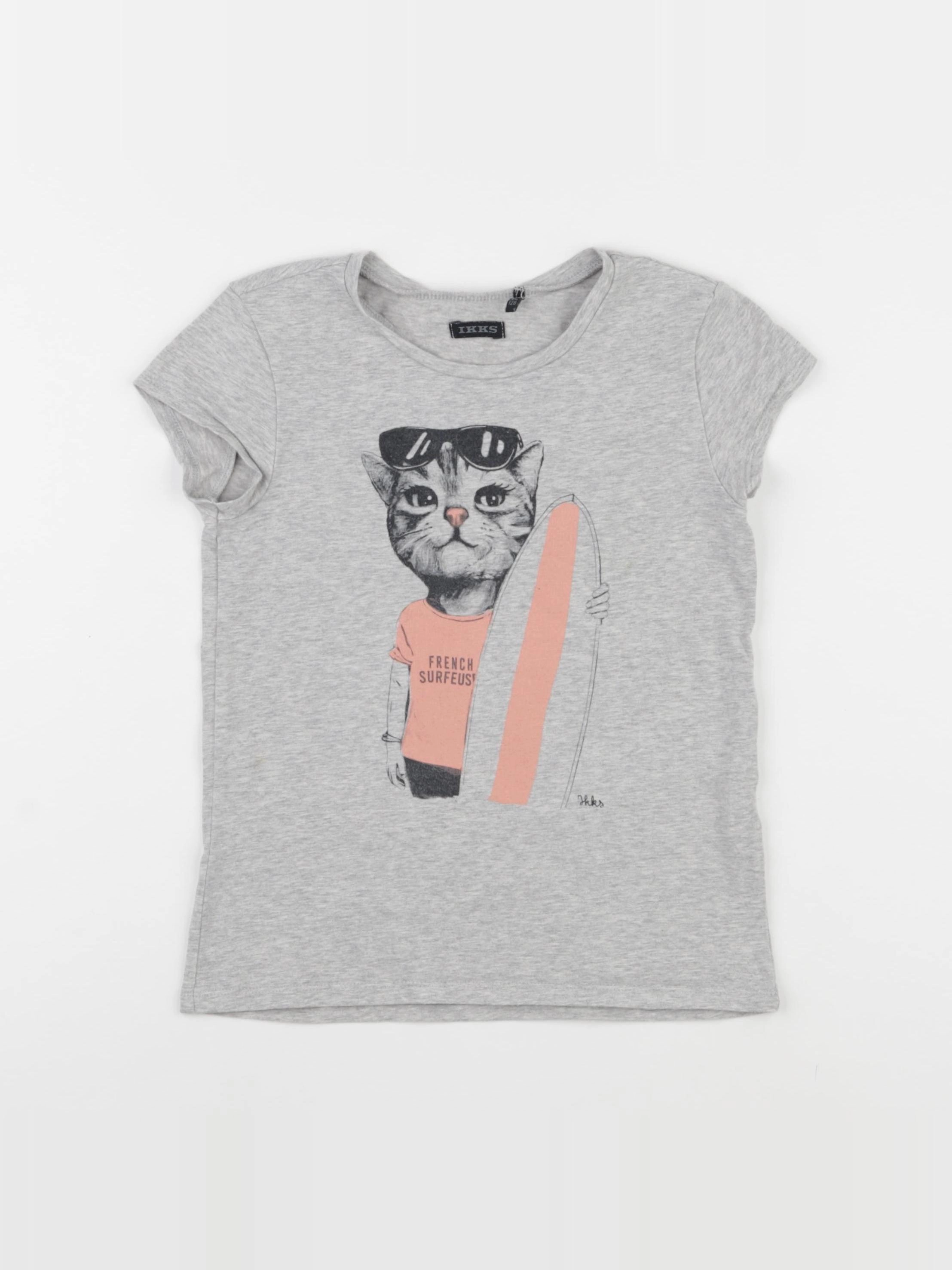 IKKS - tee-shirt gris - 8 ans