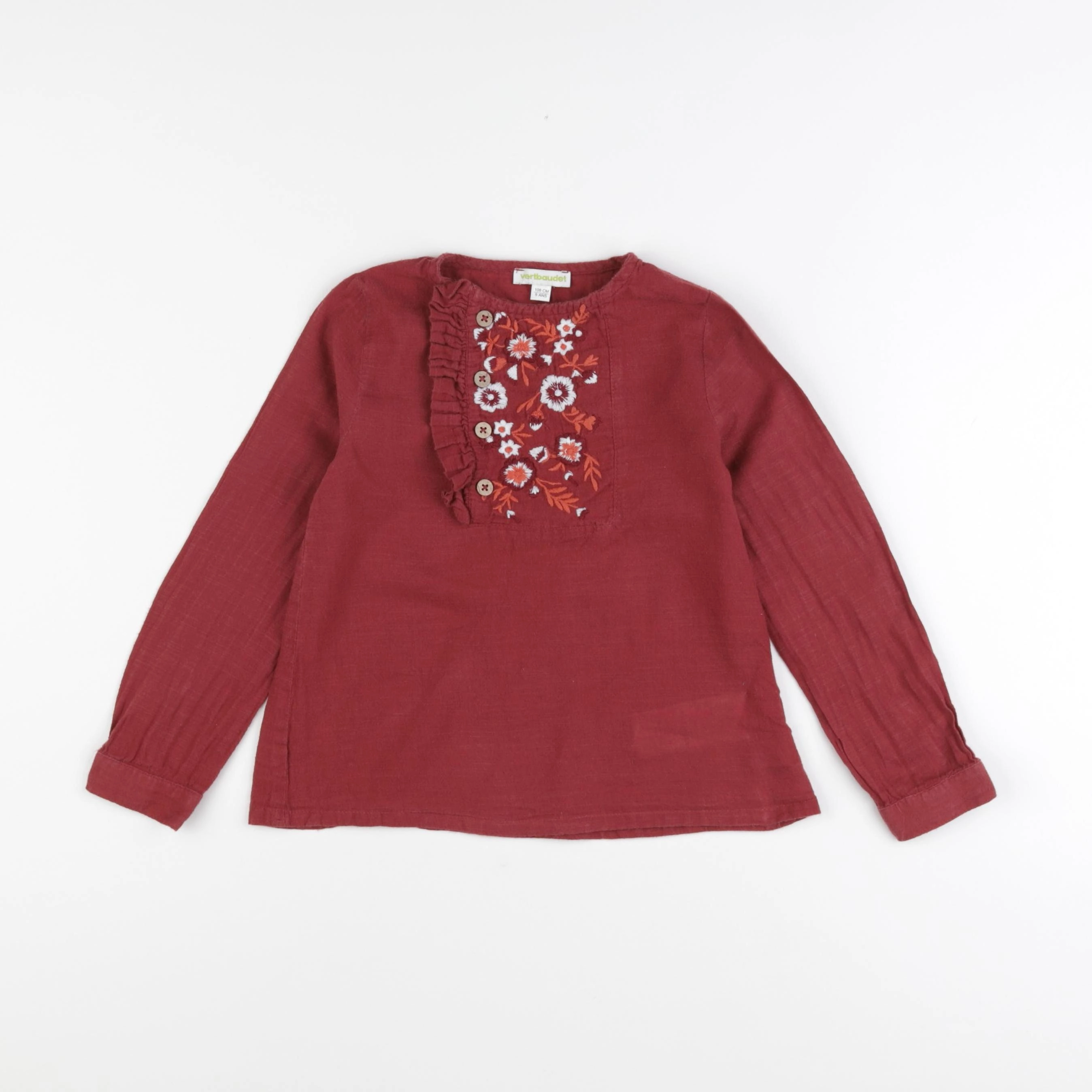 Vertbaudet - blouse rouge - 5 ans