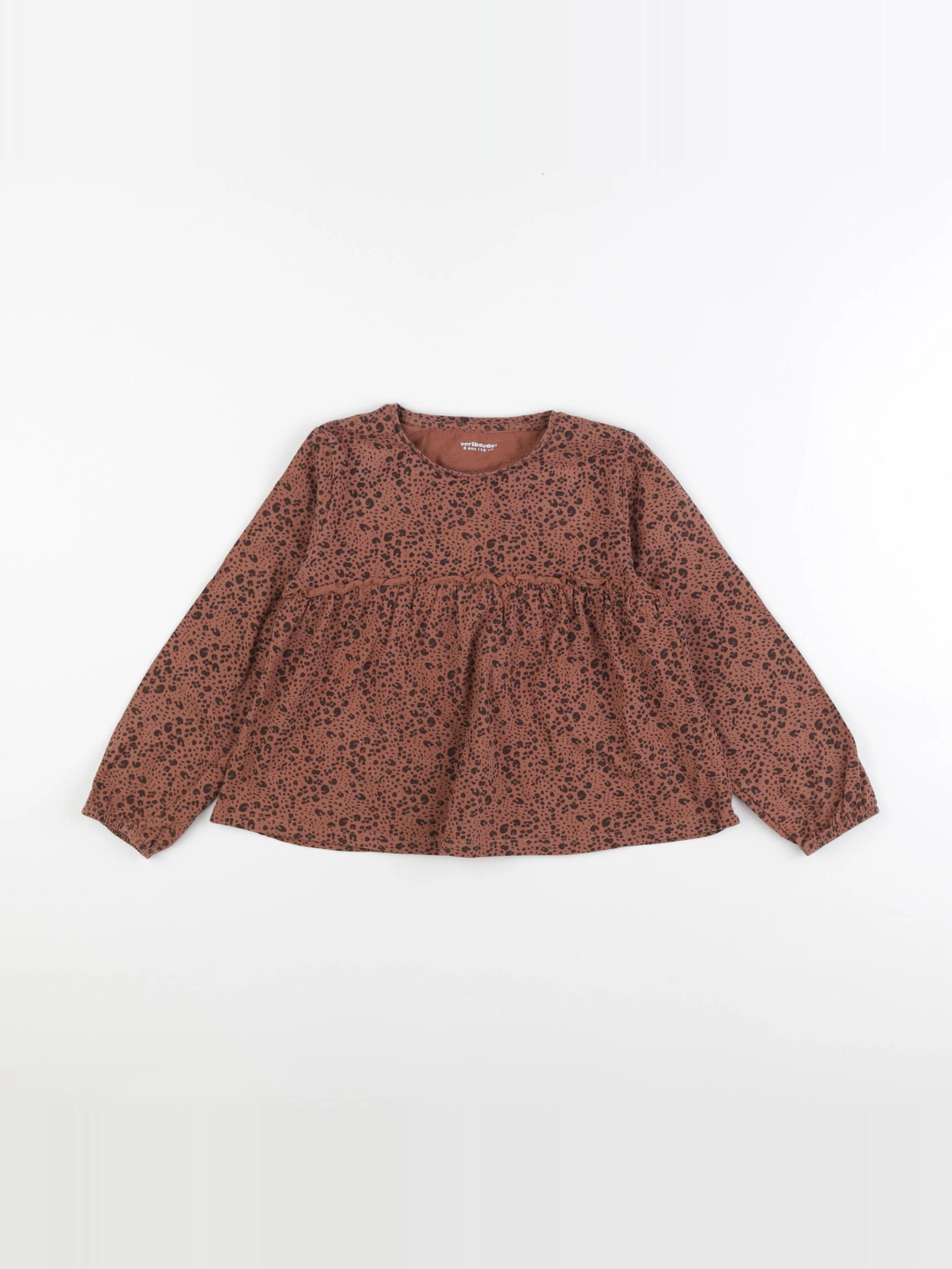 Vertbaudet - tee-shirt marron - 6 ans