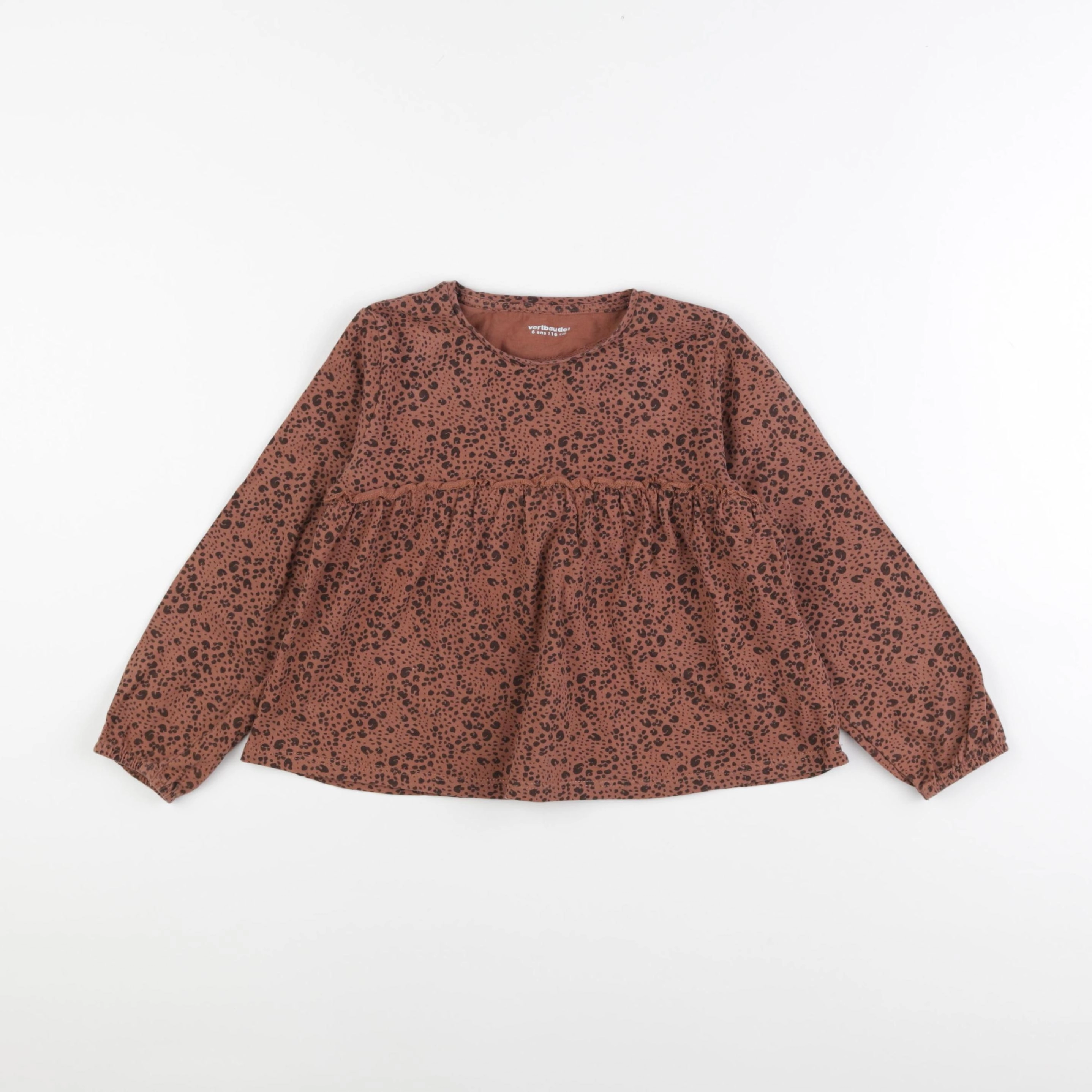 Vertbaudet - tee-shirt marron - 6 ans