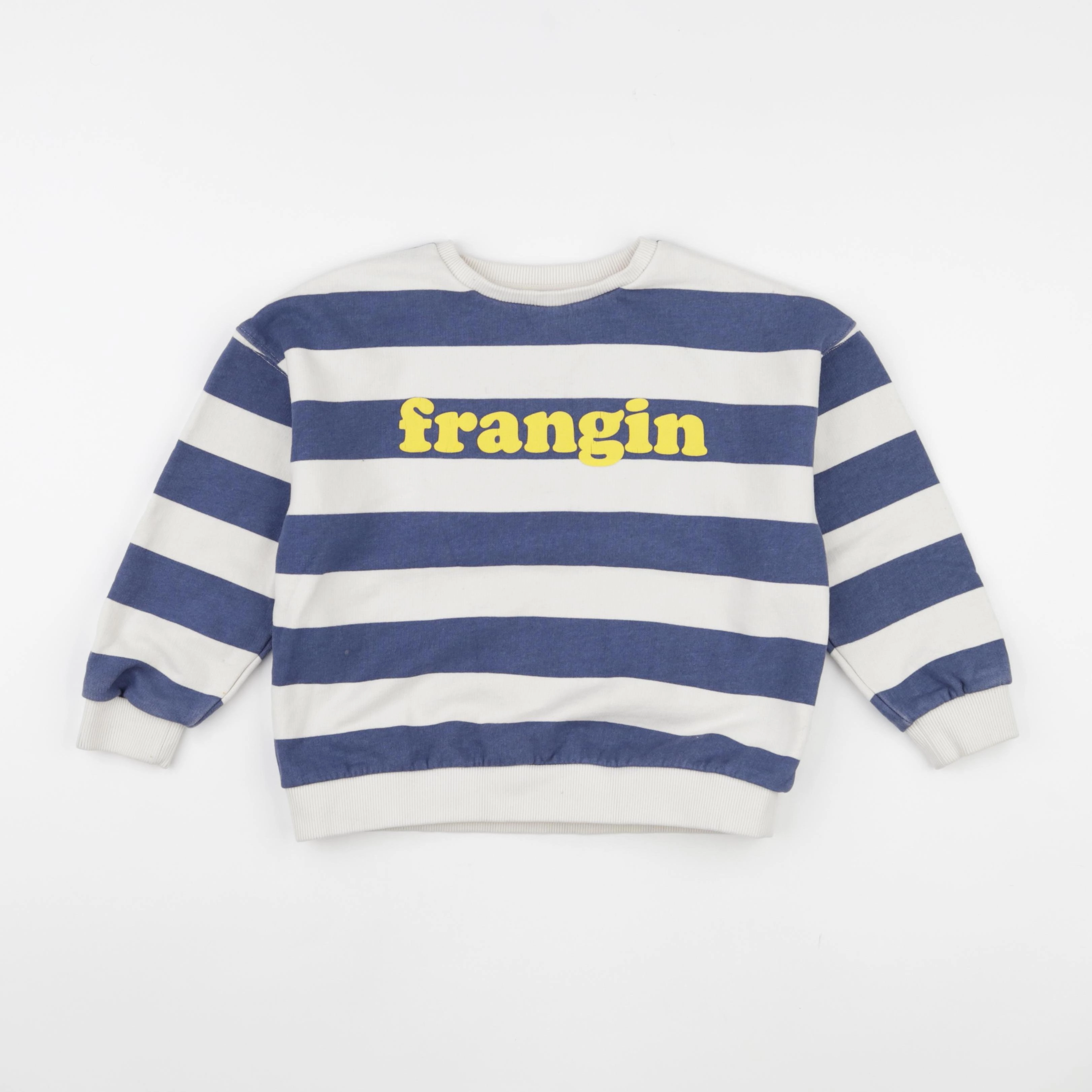 Frangin Frangine - sweat blanc, bleu - 10 ans