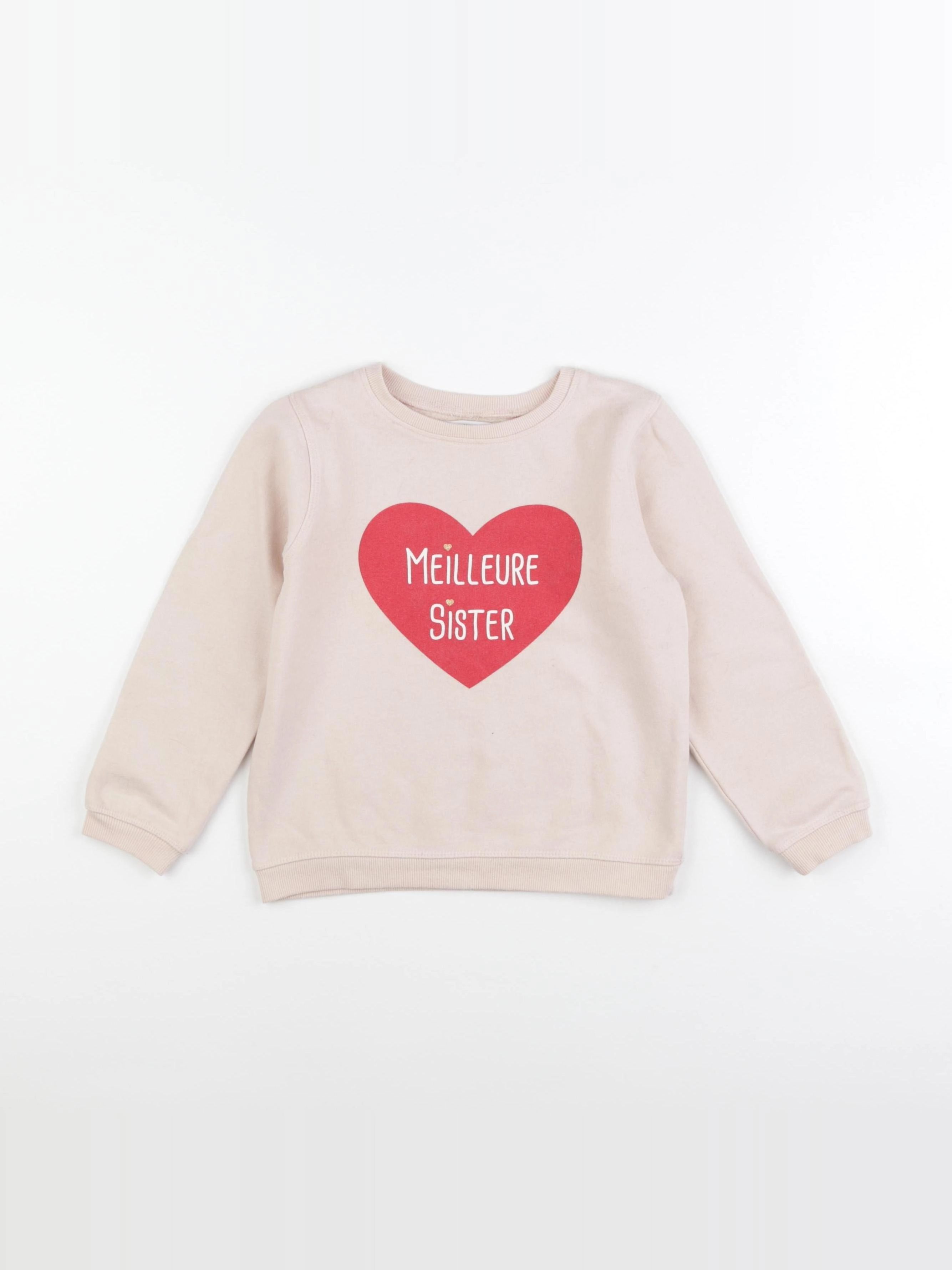 Vertbaudet - sweat rose - 6 ans