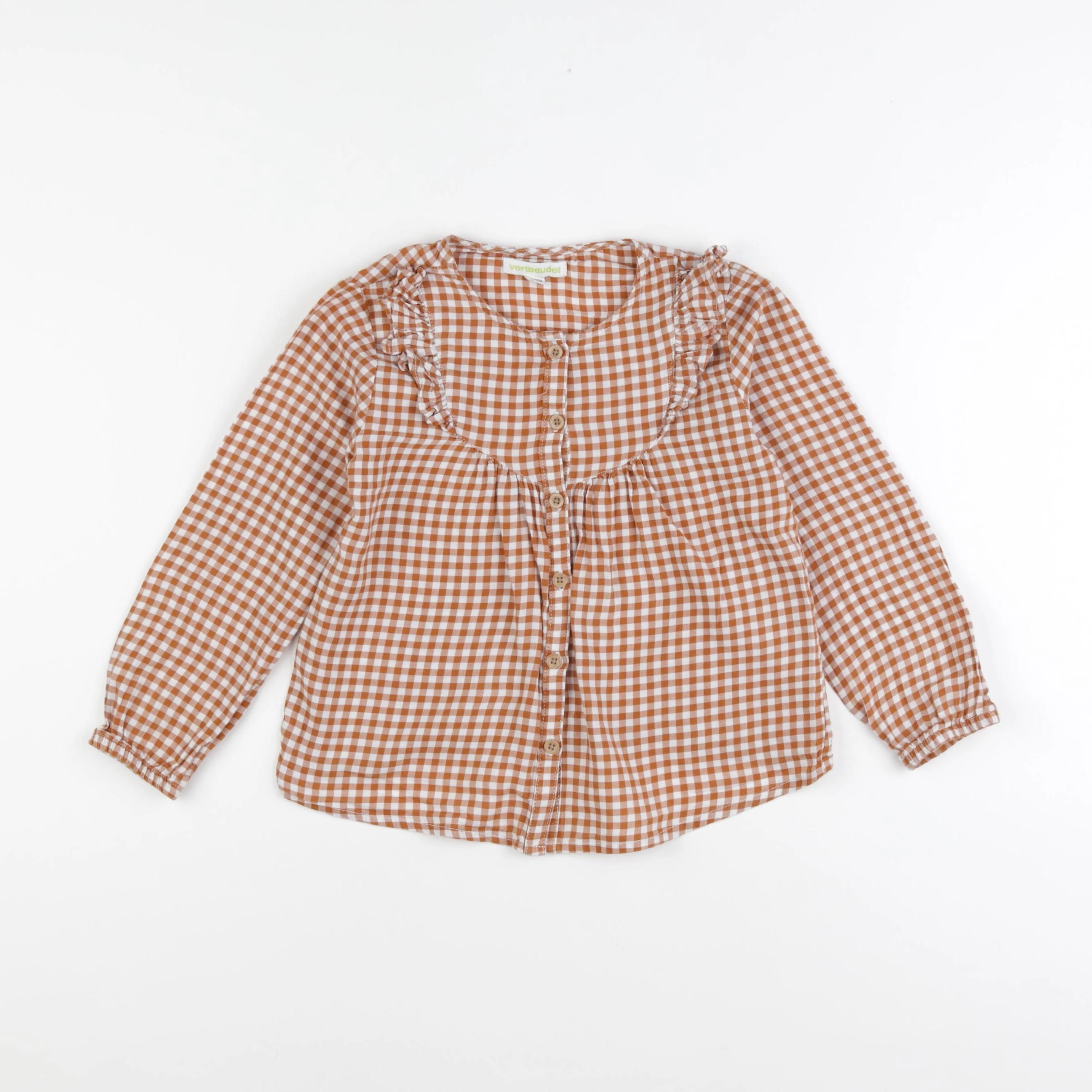Vertbaudet - blouse blanc, marron - 6 ans
