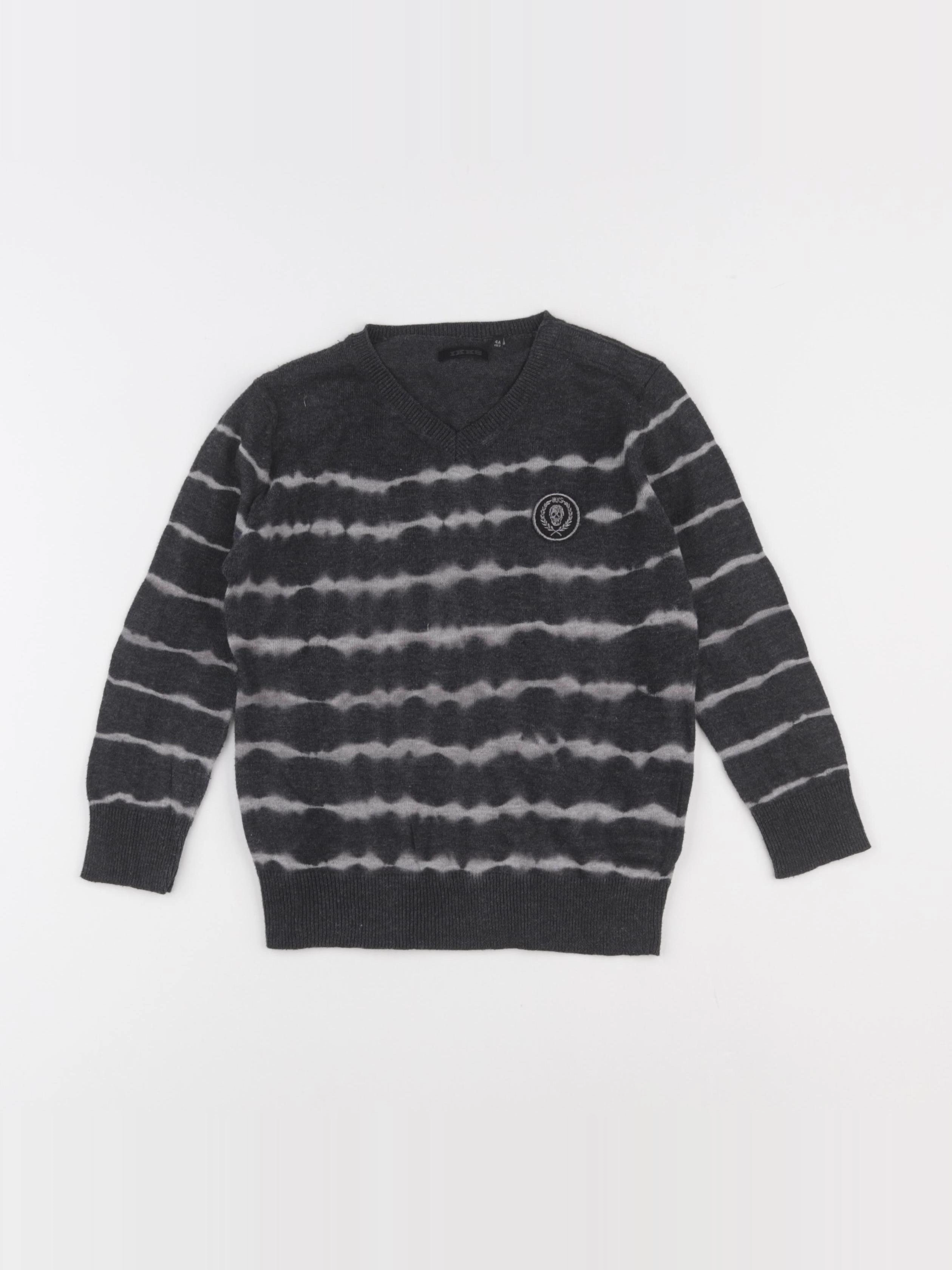 IKKS - pull gris, noir - 4 ans