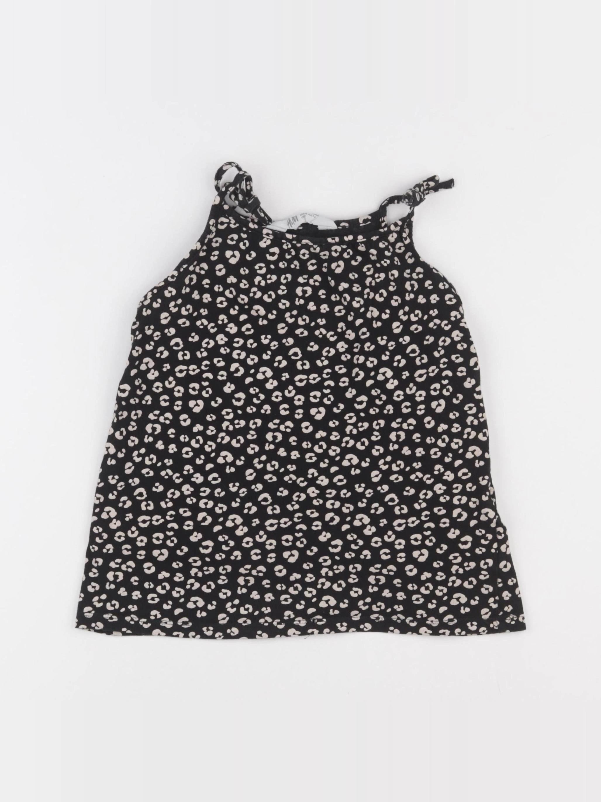 H&M - débardeur beige, noir - 7/8 ans