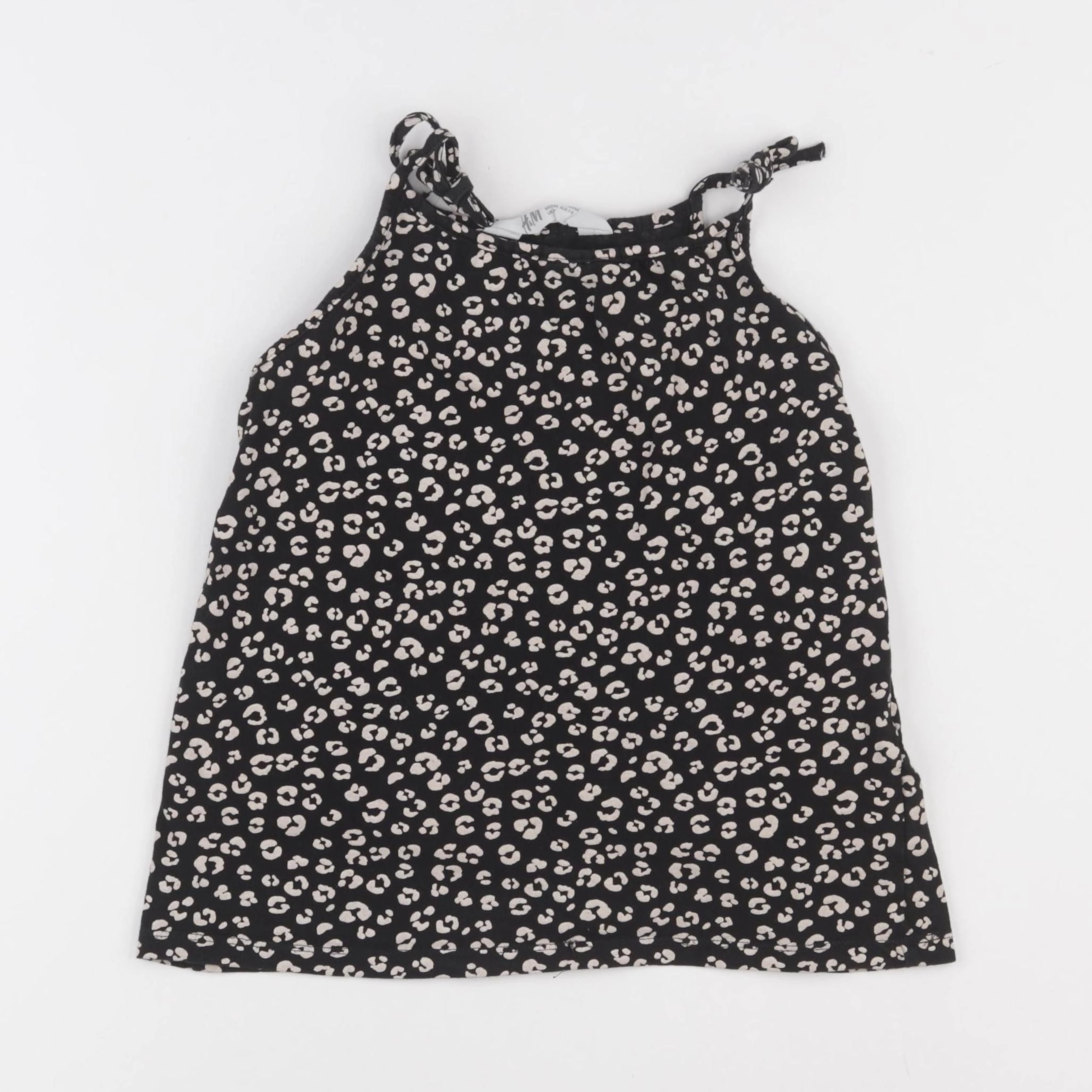 H&M - débardeur beige, noir - 7/8 ans