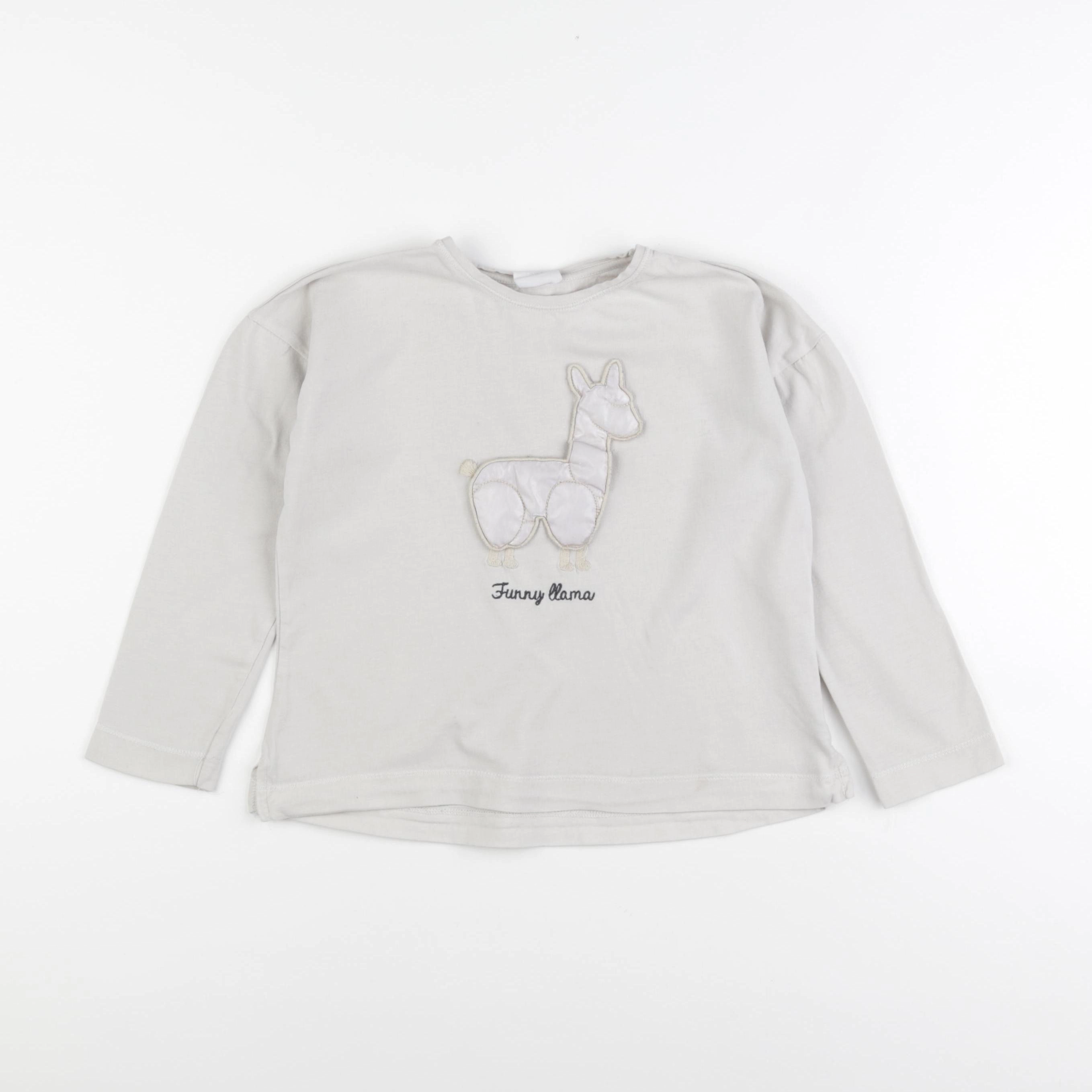 Zara - tee-shirt gris - 7 ans