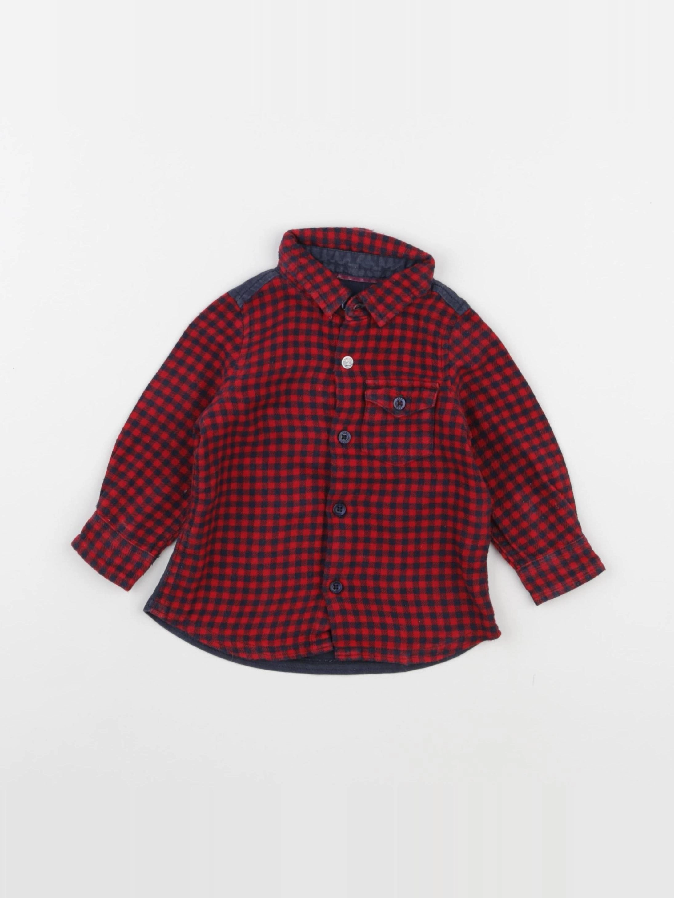 IKKS - chemise noir, rouge - 6 mois