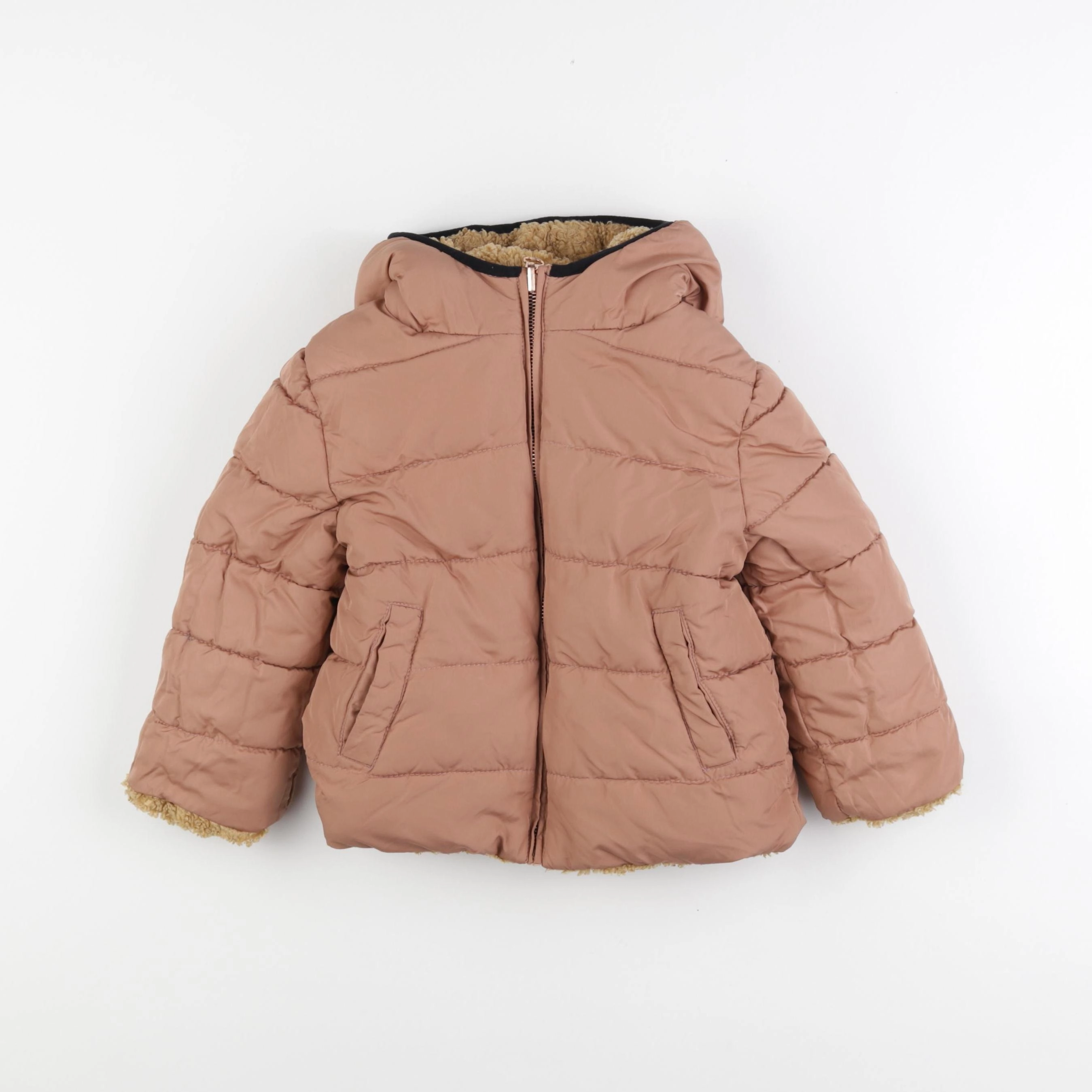 Monoprix - doudoune réversible marron - 3 ans