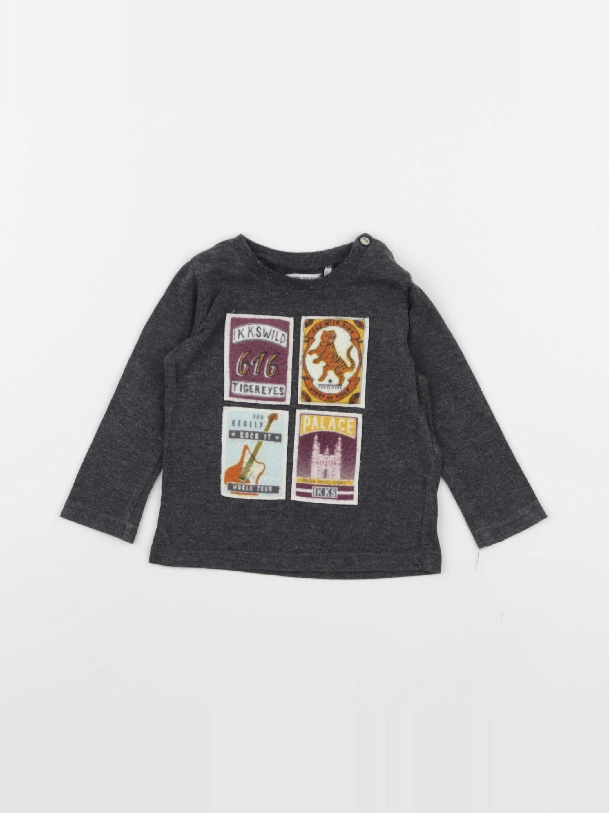 IKKS - tee-shirt gris - 6 mois
