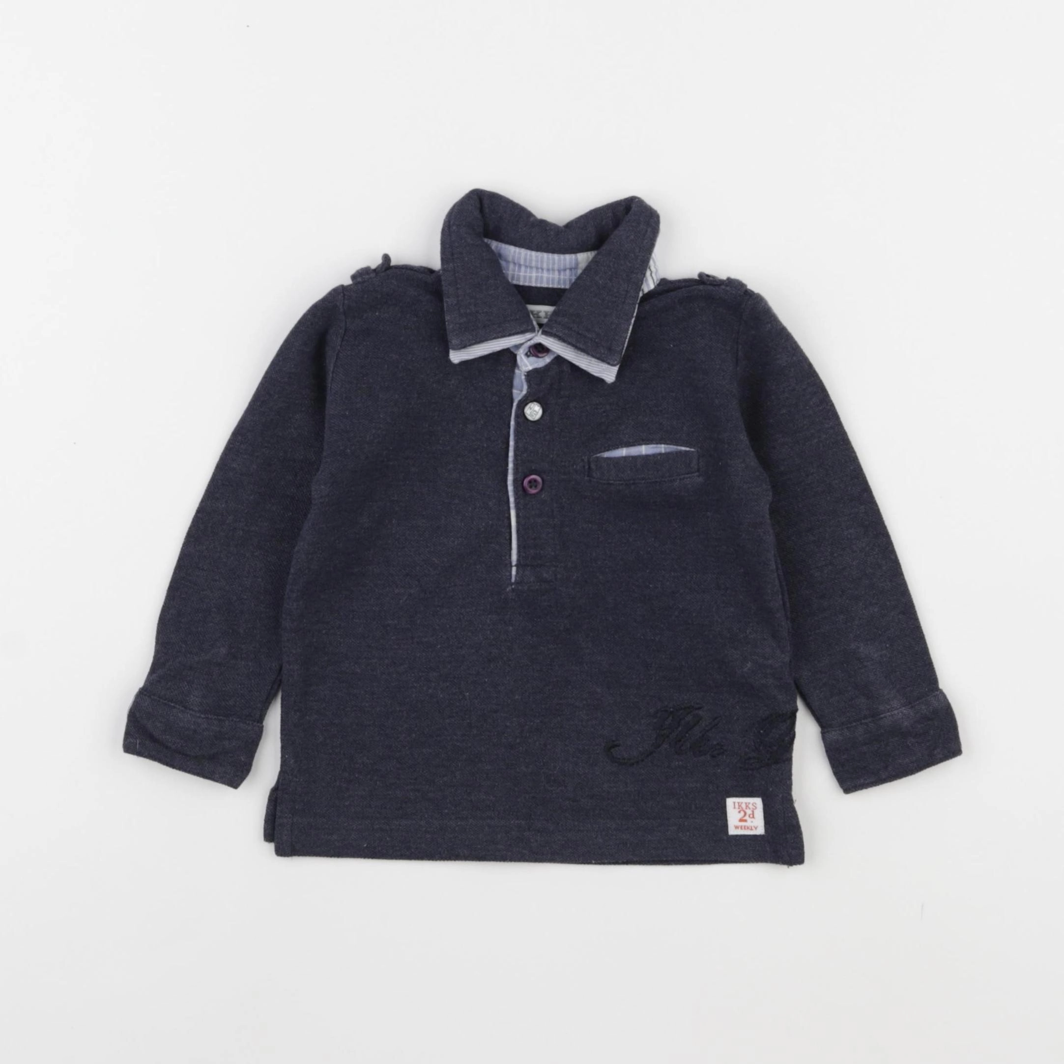 IKKS - polo bleu - 6 mois