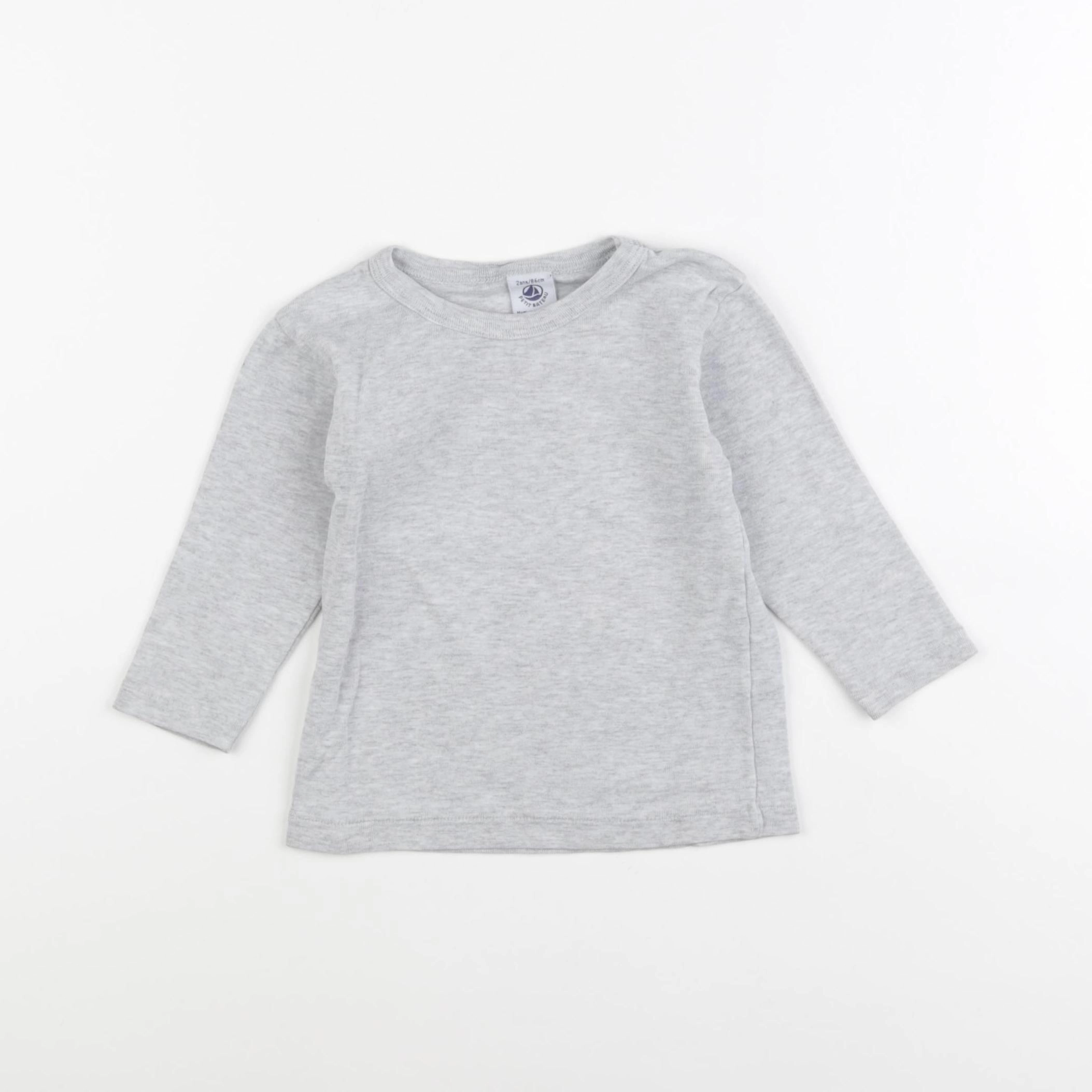 Petit Bateau - tee-shirt gris - 2 ans