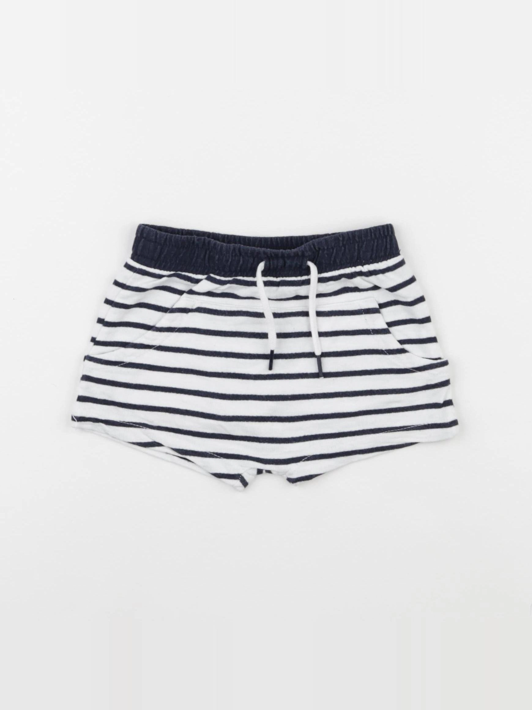 Vertbaudet - short bleu, blanc - 12 mois
