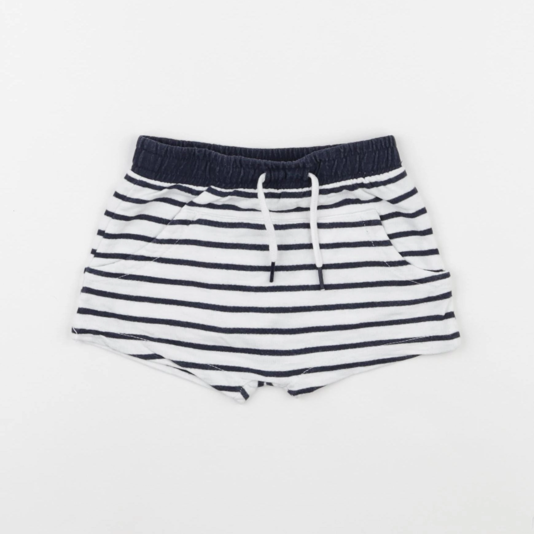 Vertbaudet - short bleu, blanc - 12 mois