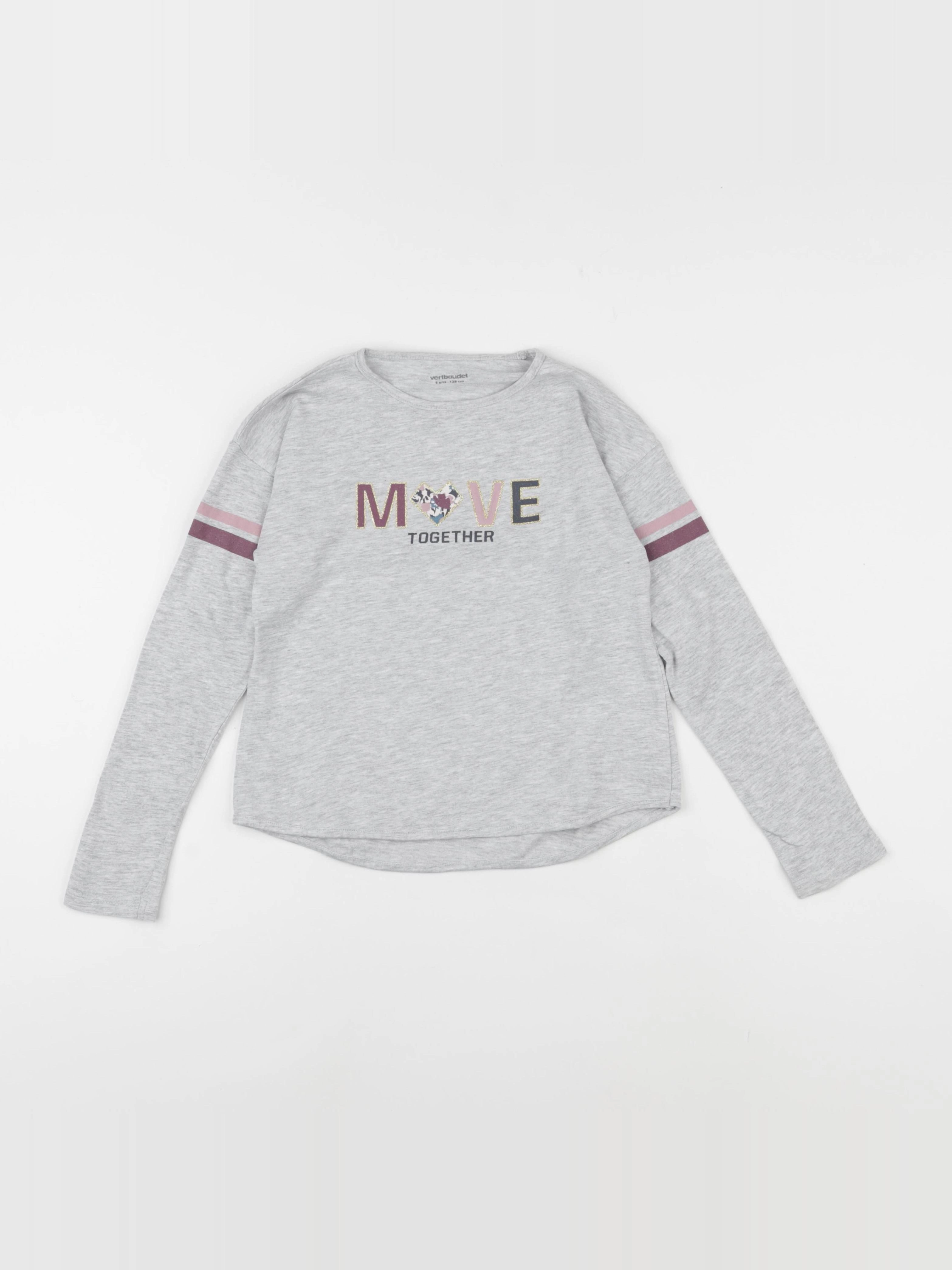 Vertbaudet - tee-shirt gris - 8 ans