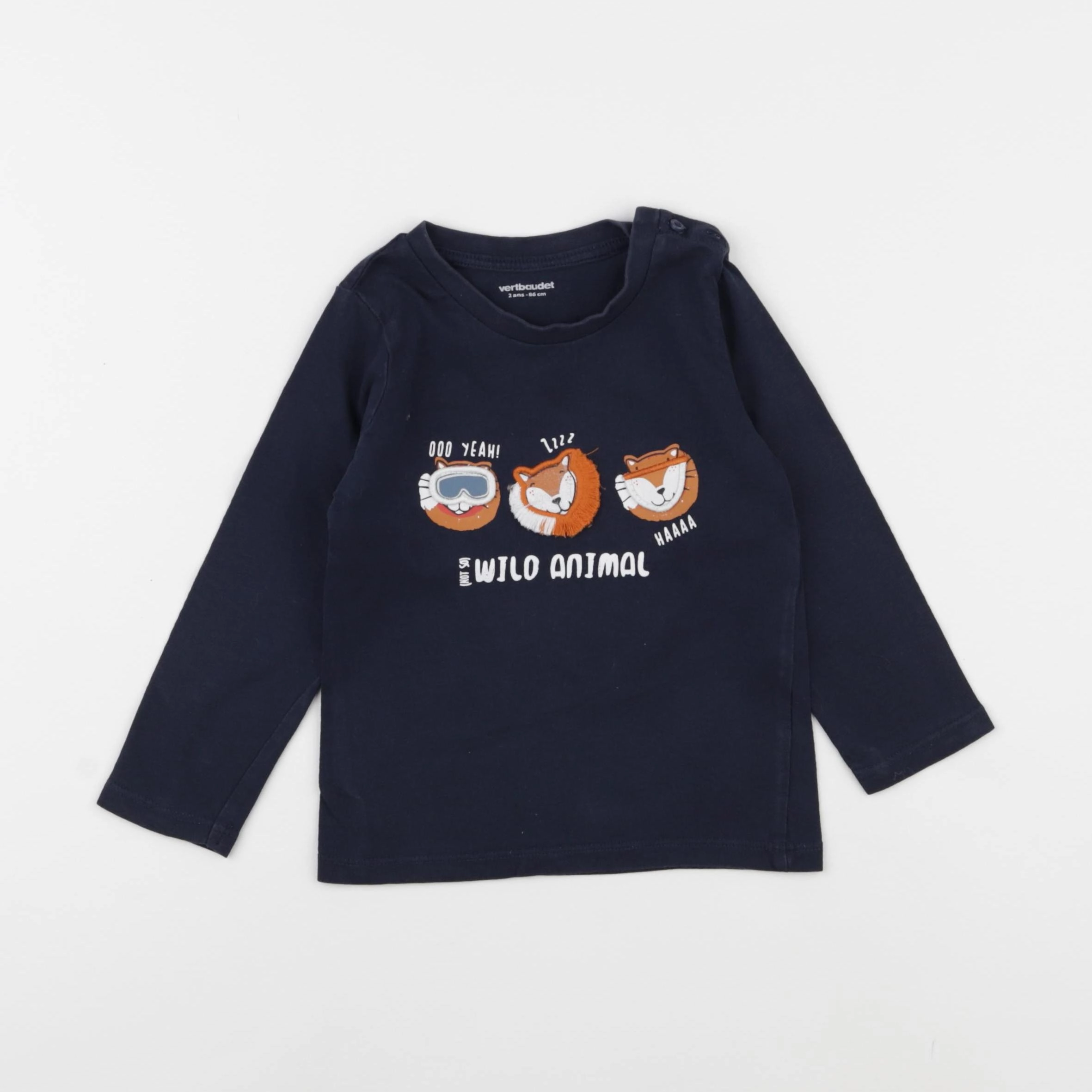 Vertbaudet - tee-shirt bleu - 2 ans