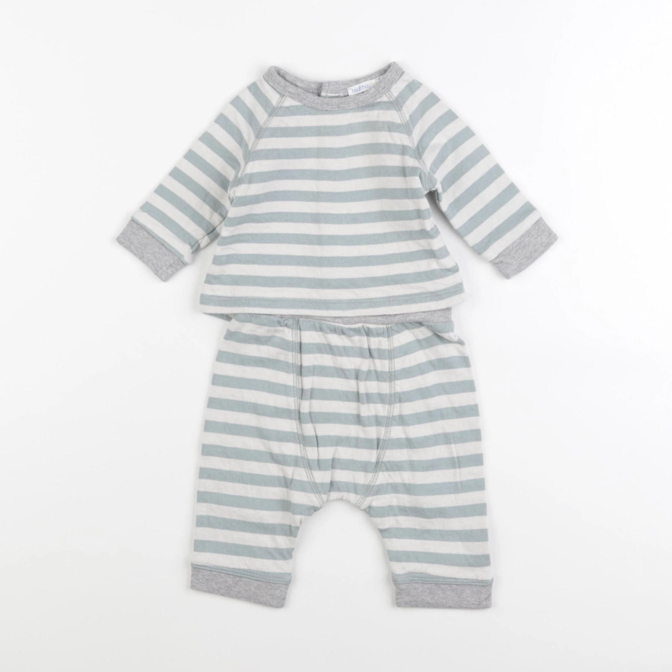 Boutchou - ensemble blanc, vert - 3 mois