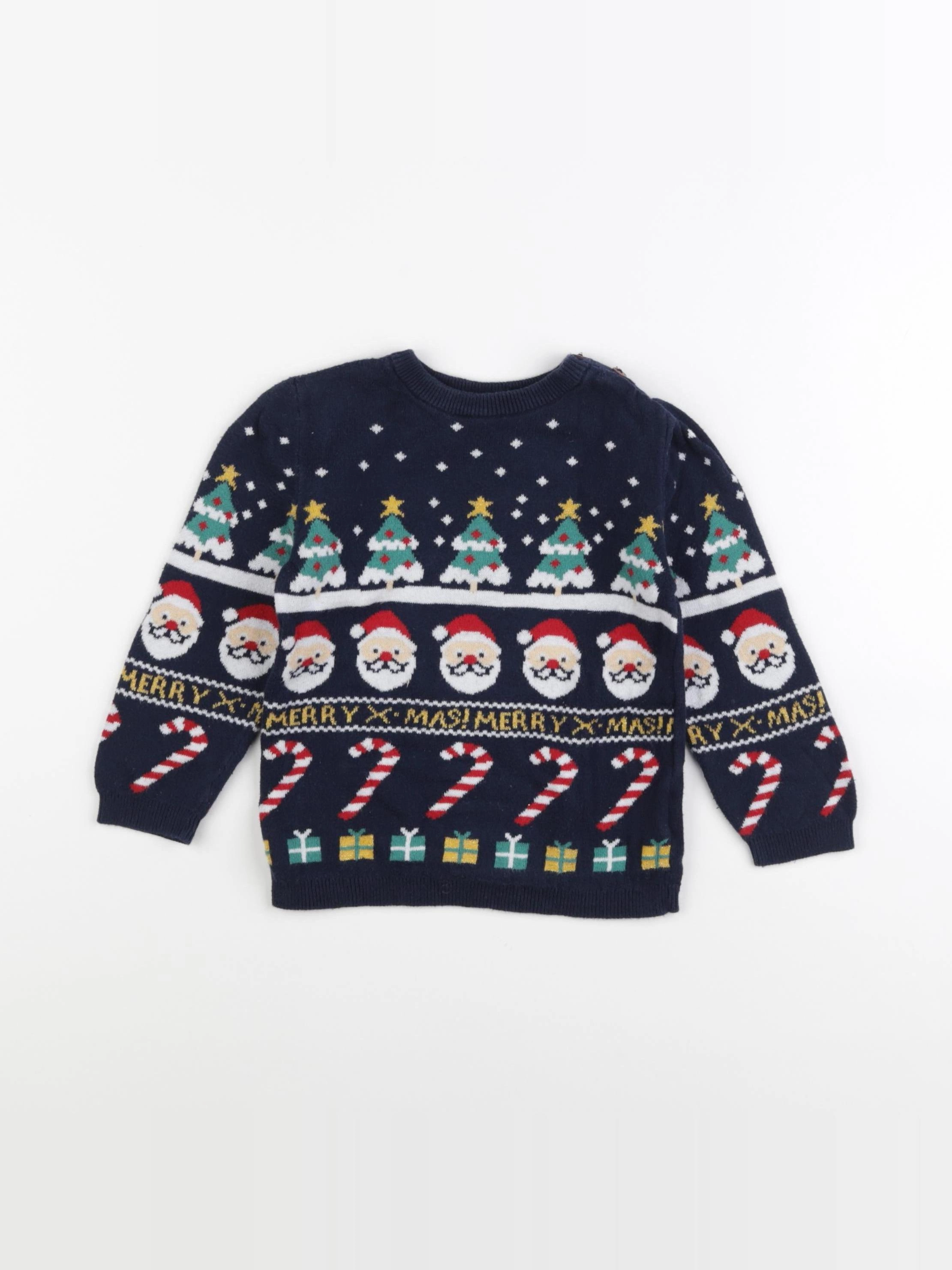 H&M - pull bleu - 12/18 mois