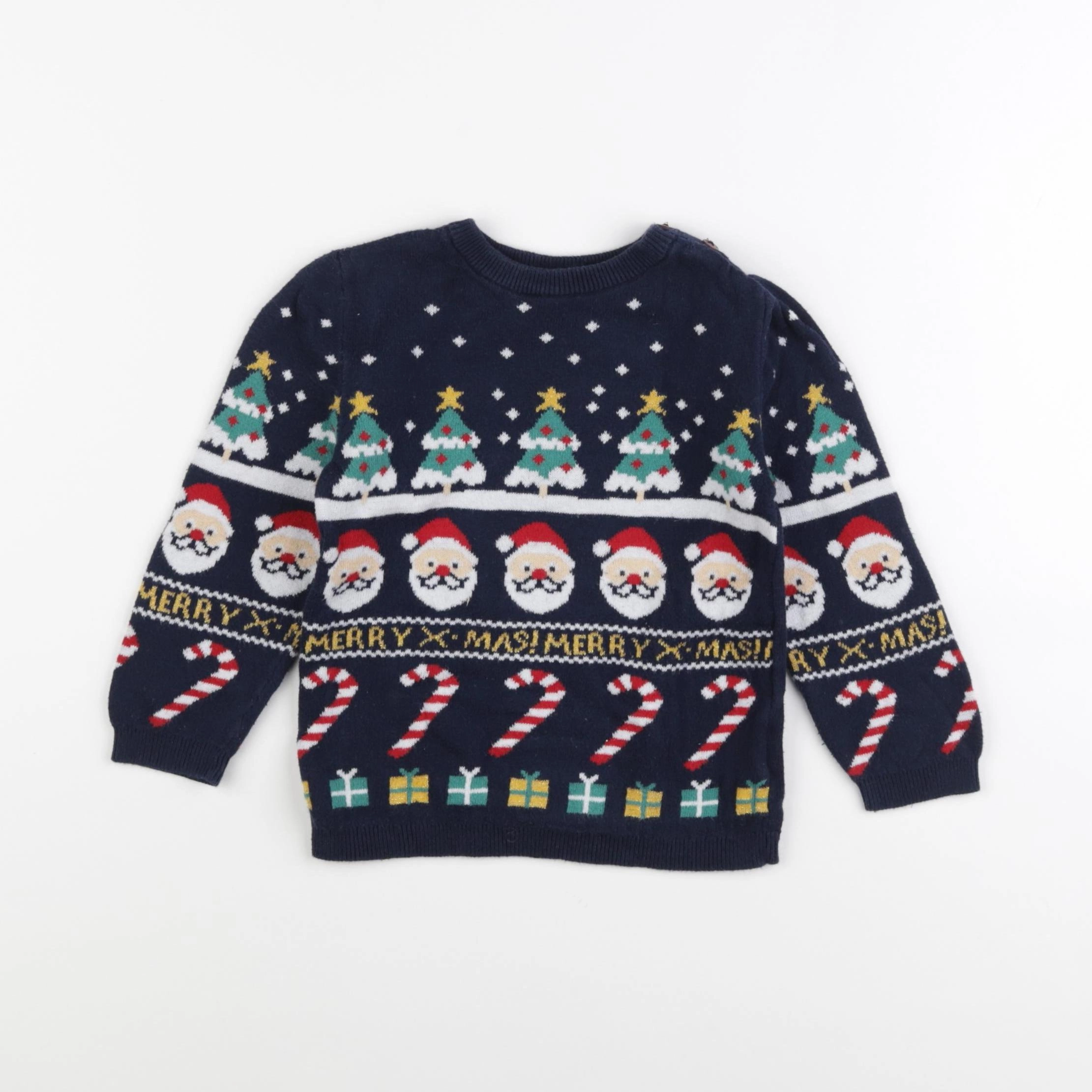 H&M - pull bleu - 12/18 mois