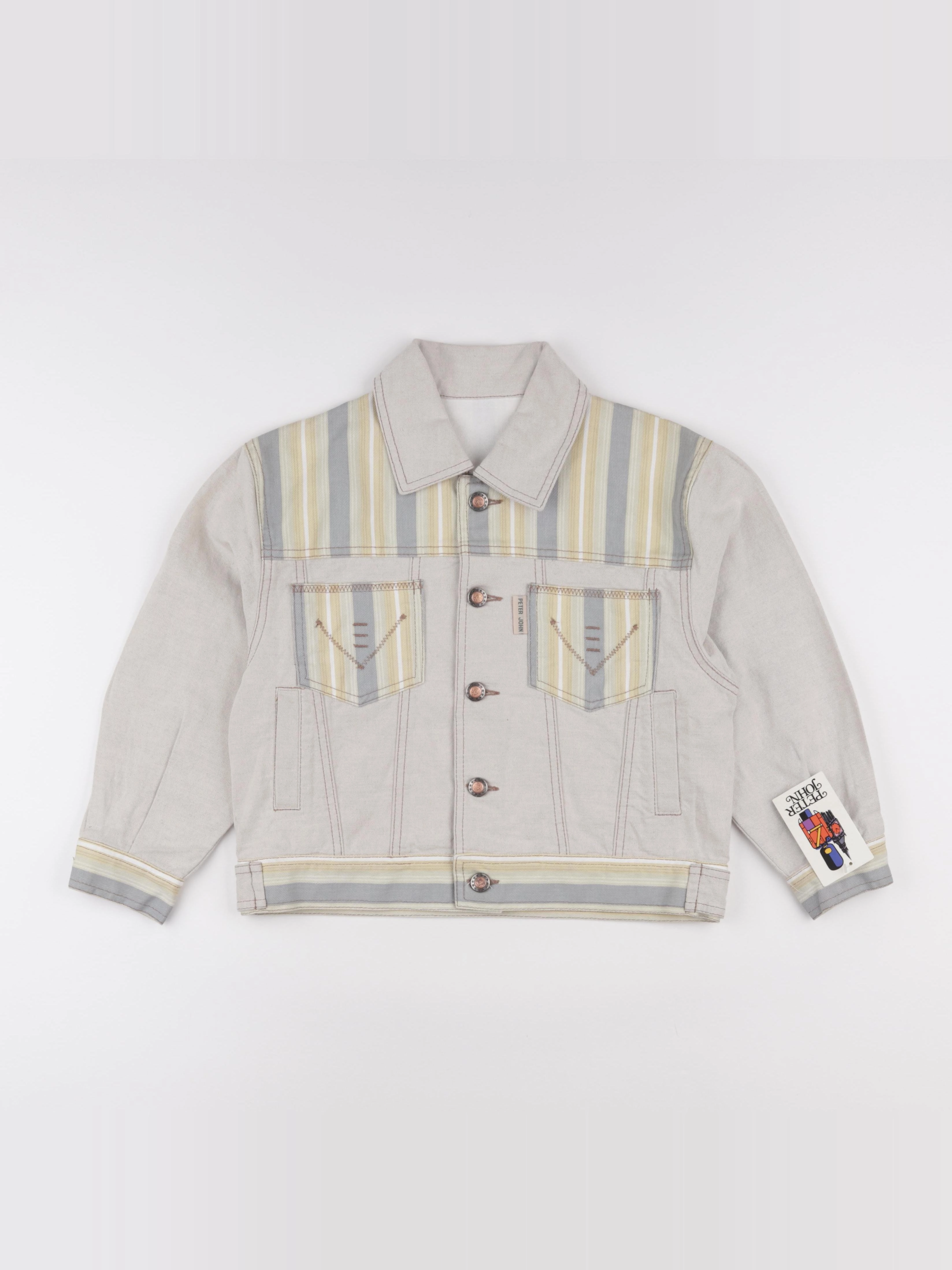 Vintage - veste beige, bleu - 8 ans