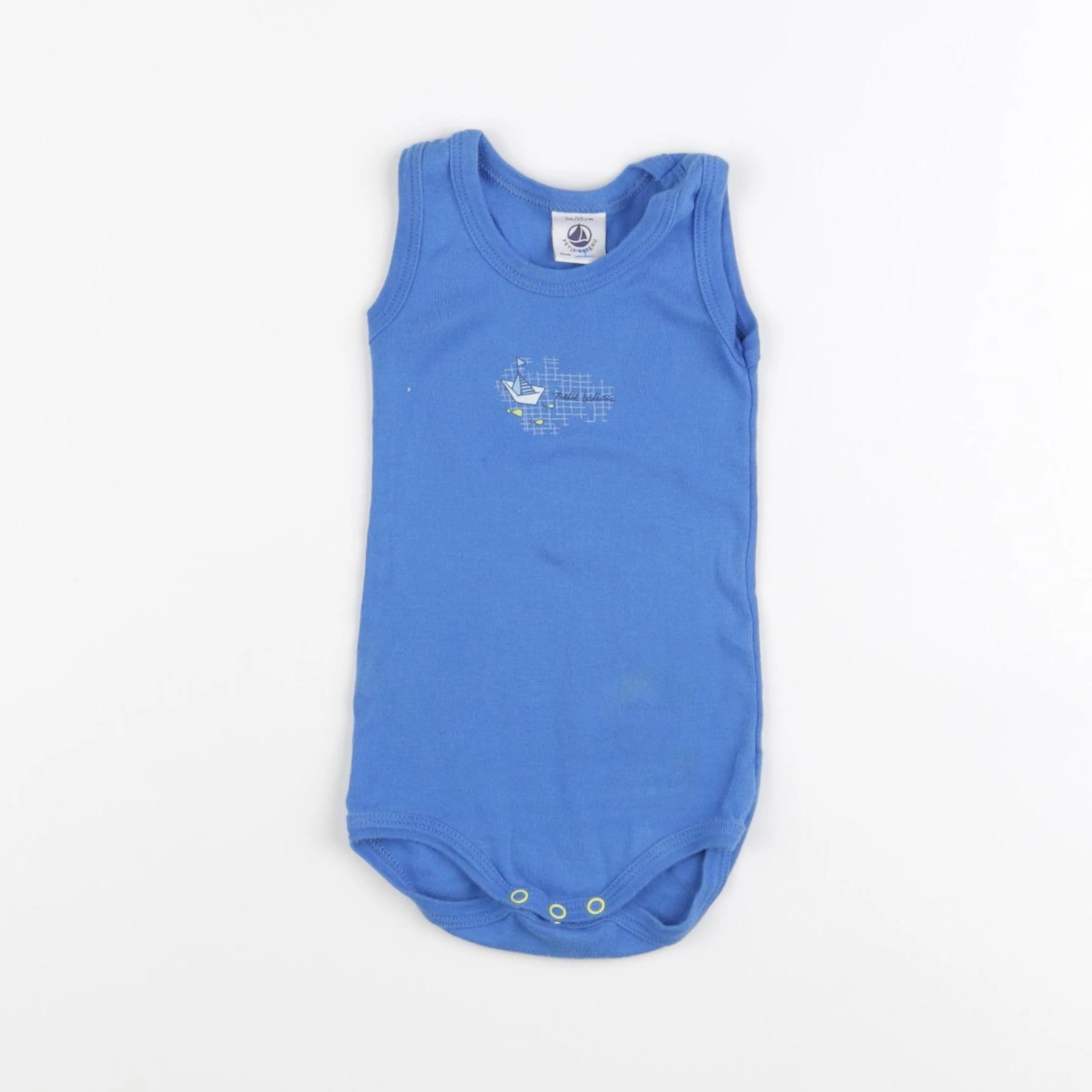 Petit Bateau - body bleu - 3 mois