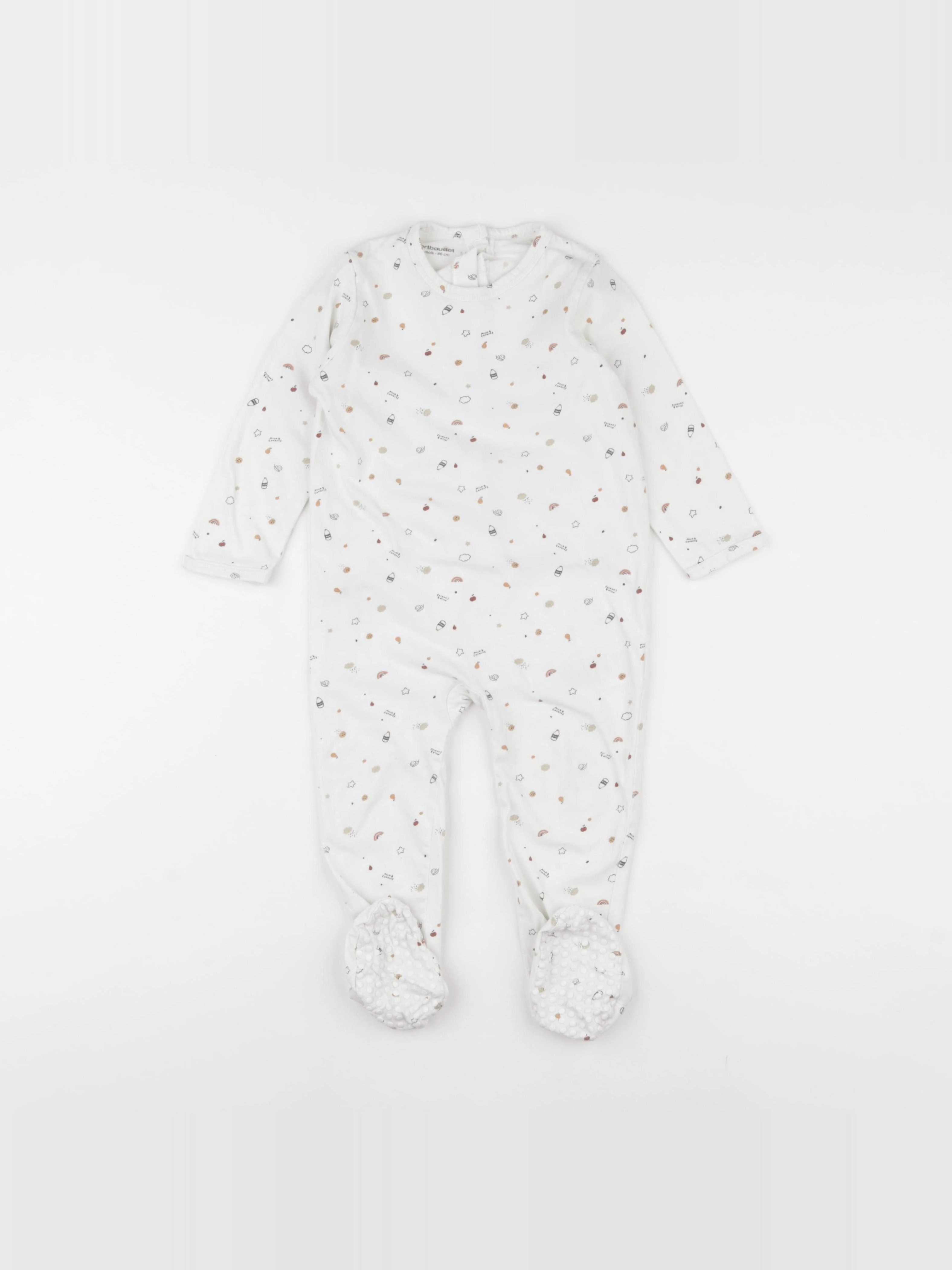 Vertbaudet - pyjama coton blanc - 24 mois