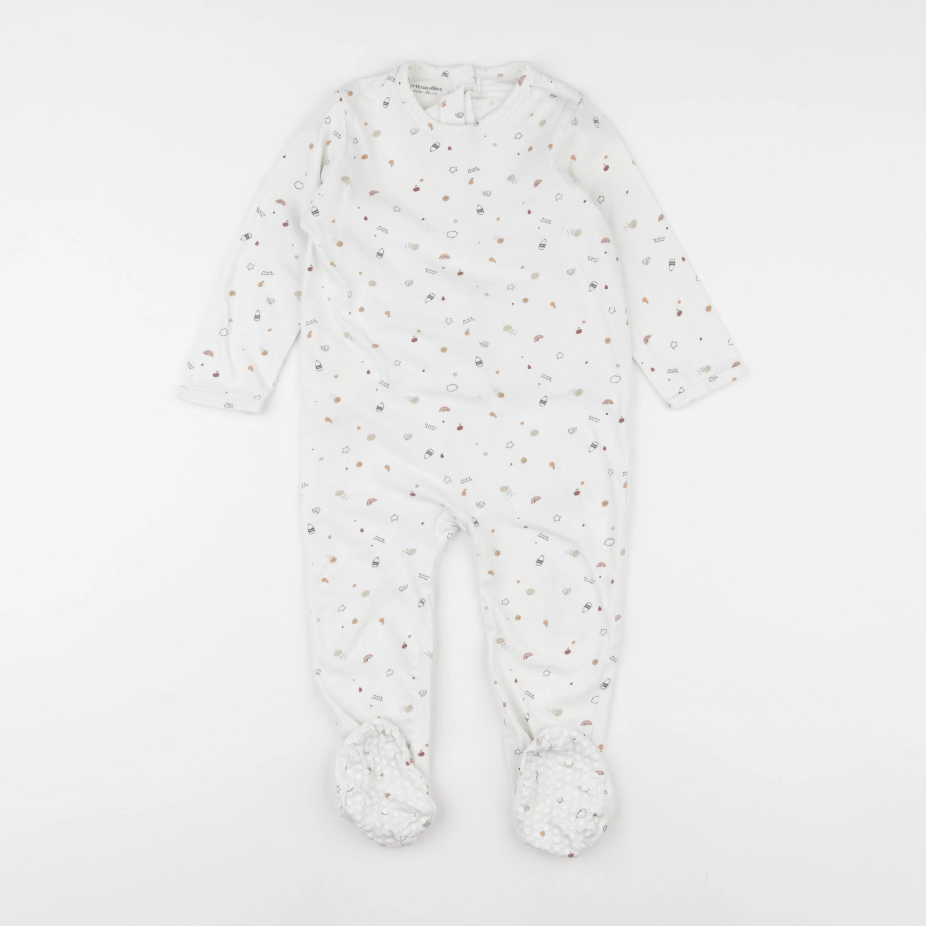 Vertbaudet - pyjama coton blanc - 24 mois