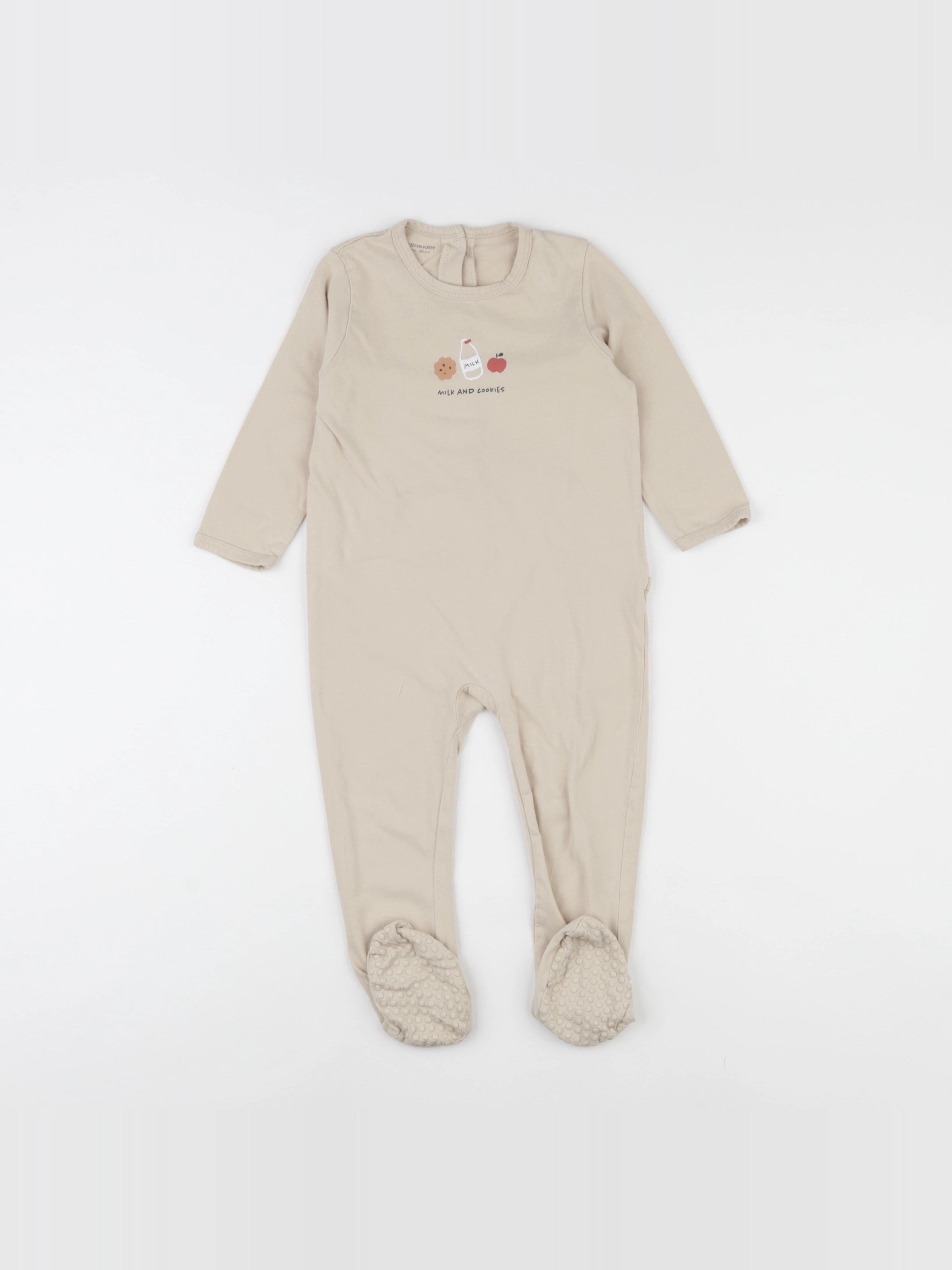 Vertbaudet - pyjama coton beige - 24 mois
