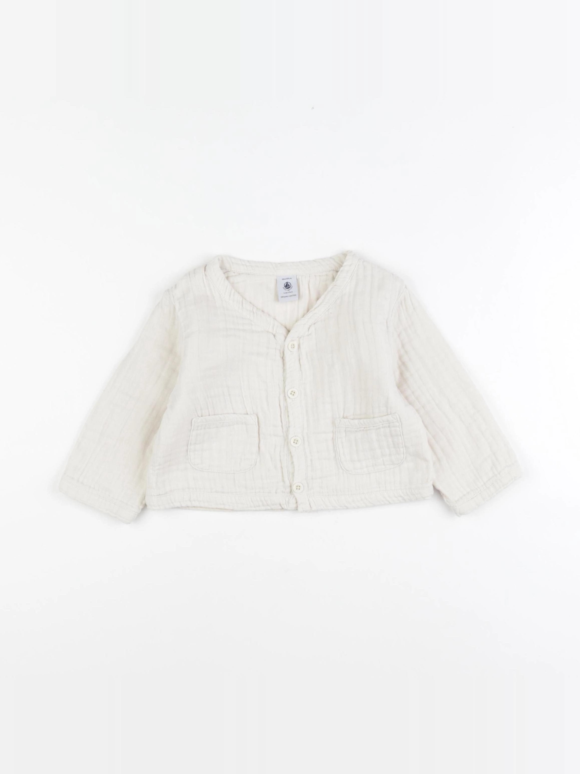 Petit Bateau - gilet blanc - 18 mois