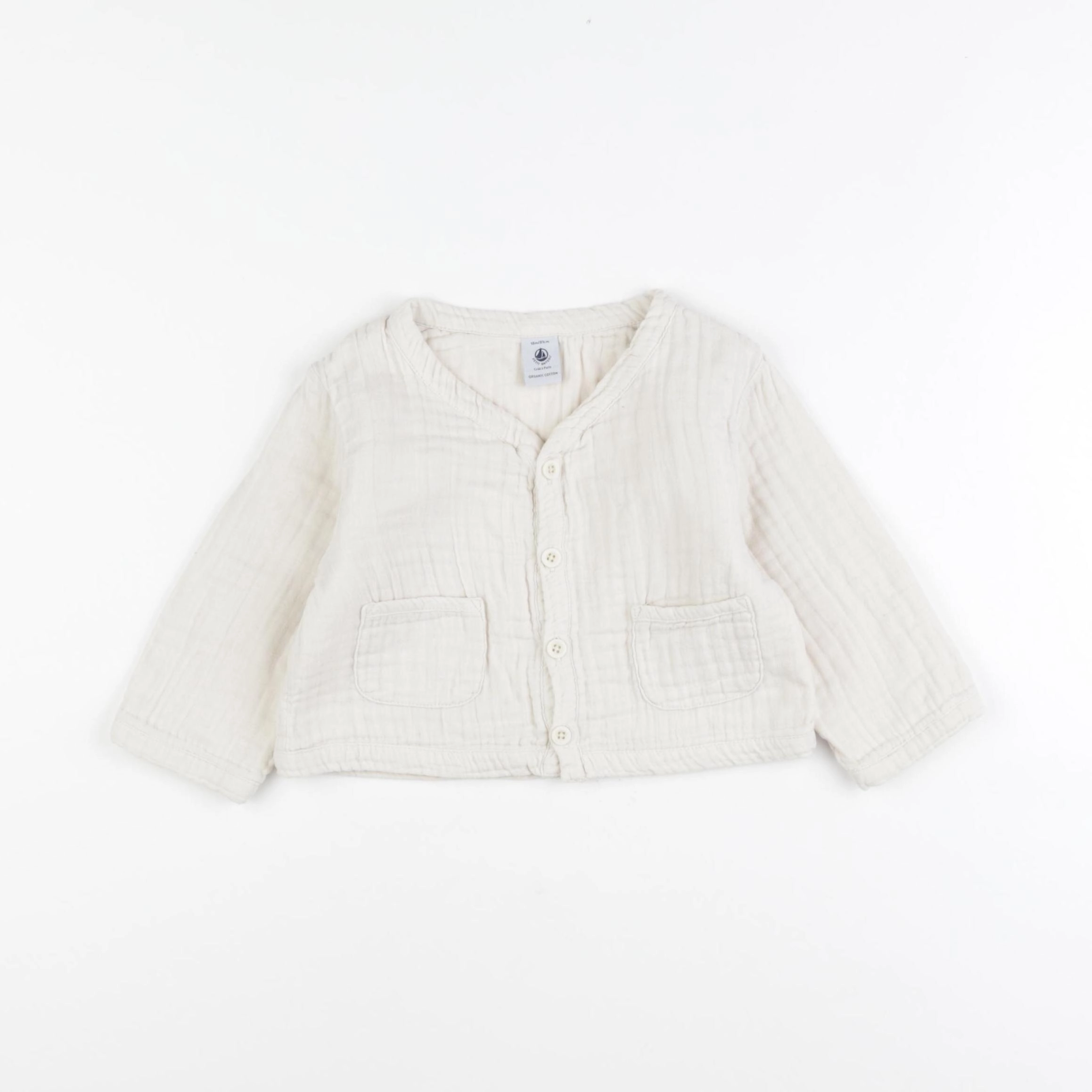 Petit Bateau - gilet blanc - 18 mois