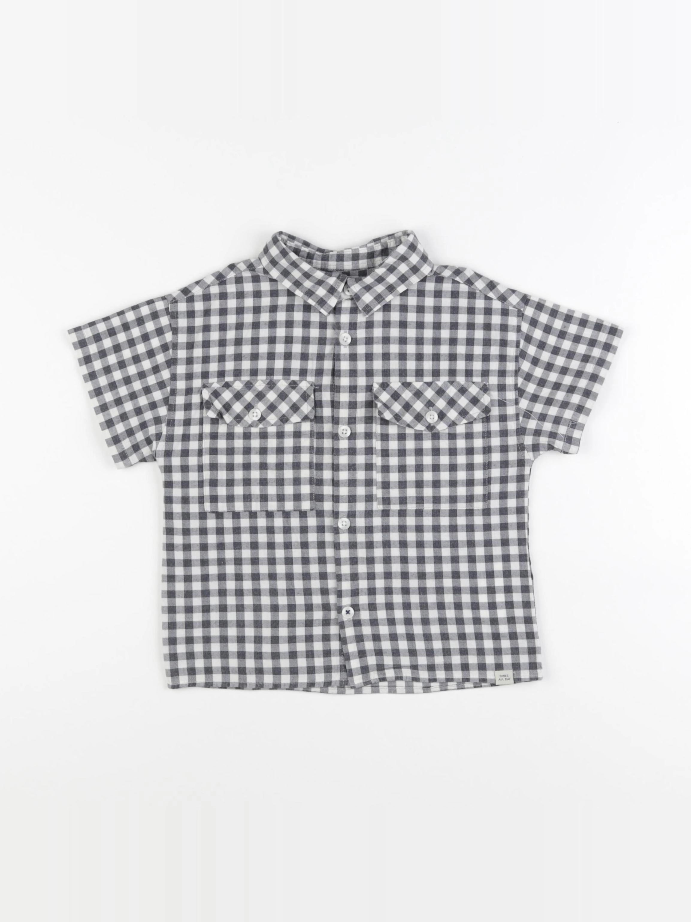 Zara - chemise blanc, gris - 2/3 ans