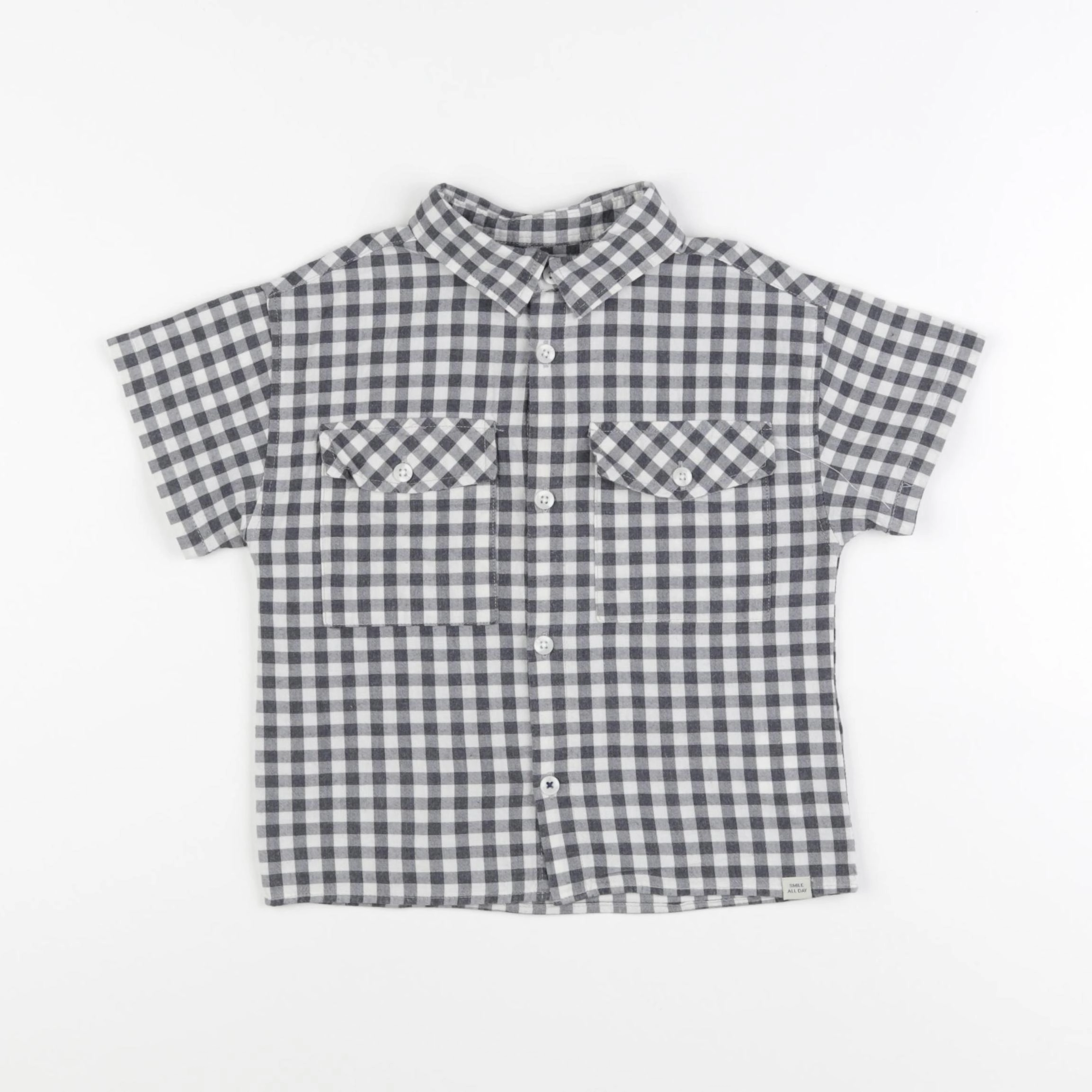 Zara - chemise blanc, gris - 2/3 ans