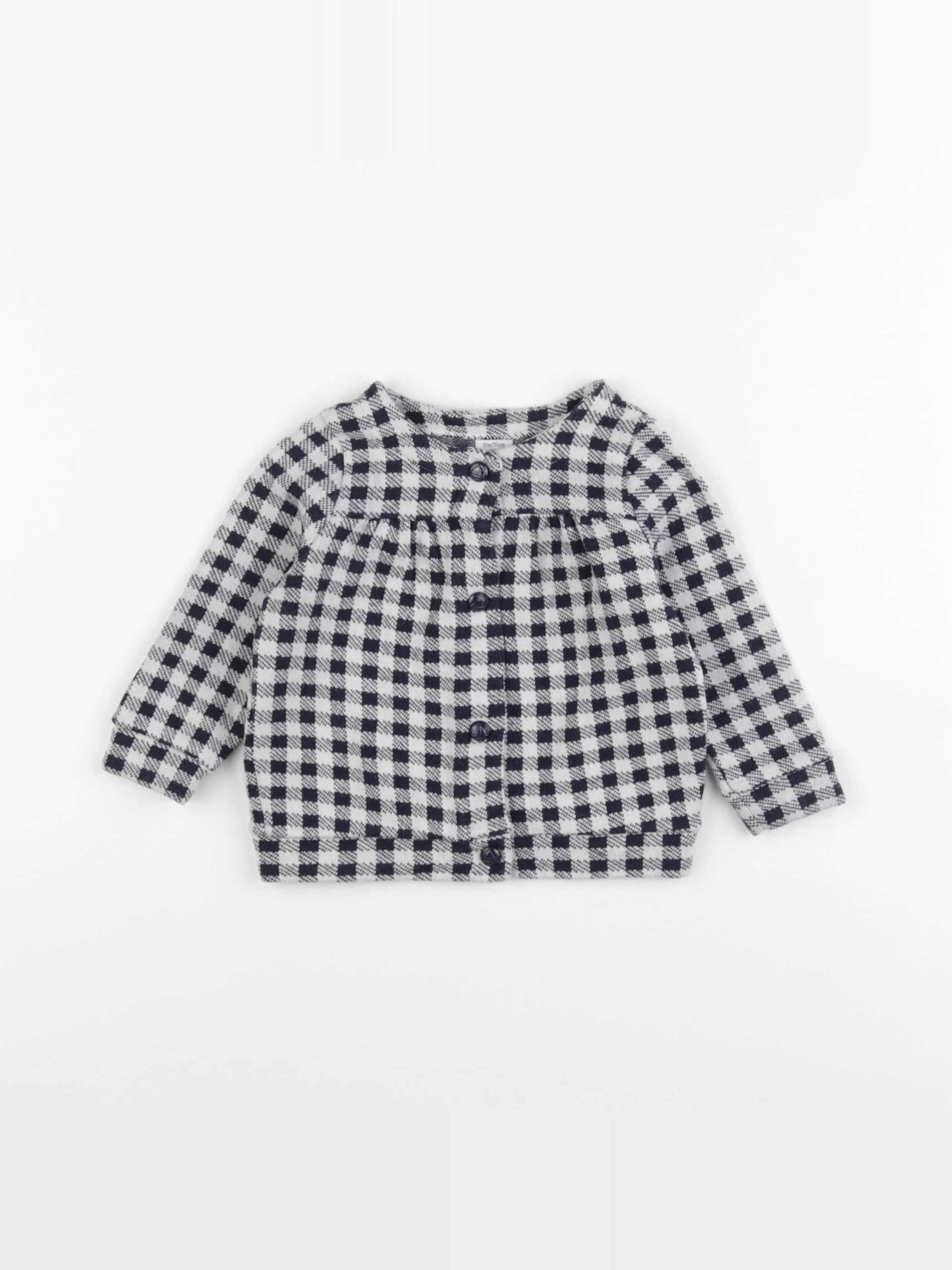 Petit Bateau - sweat blanc, bleu - 12 mois