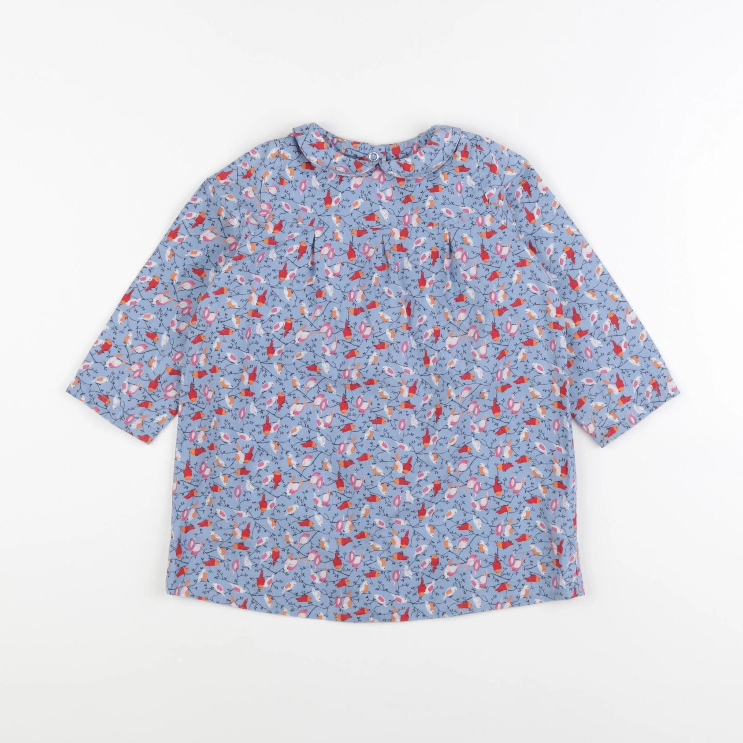 Petit Bateau - robe bleu, rouge - 24 mois
