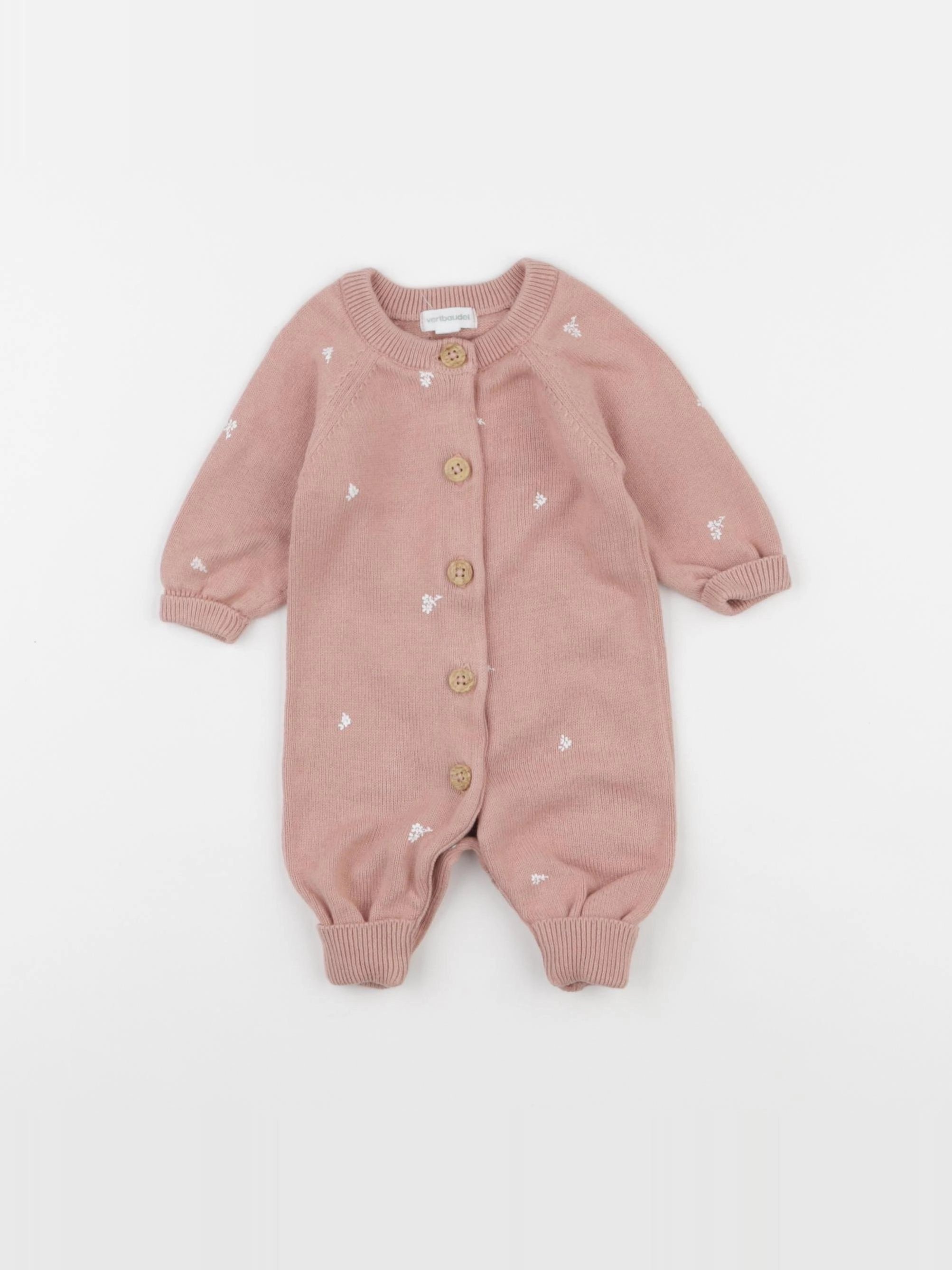 Vertbaudet - combinaison rose - 1 mois