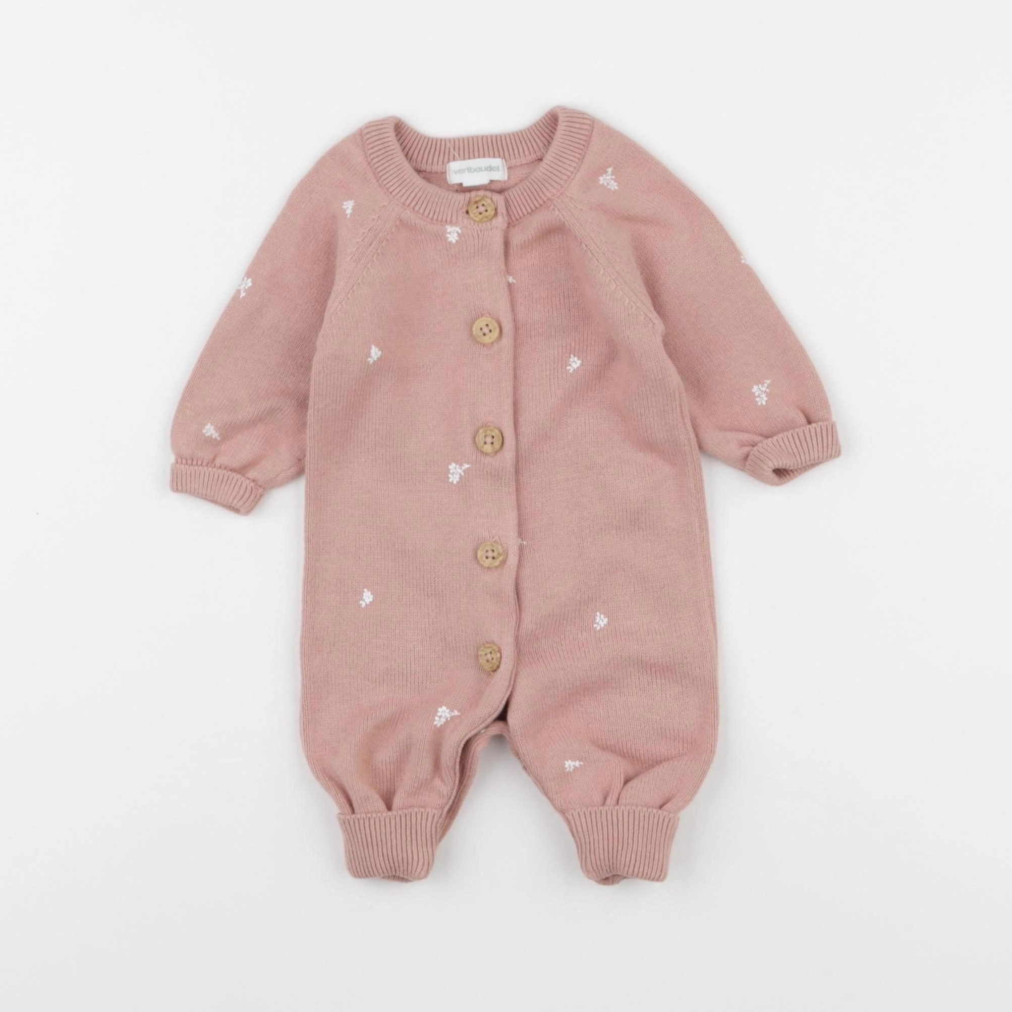 Vertbaudet - combinaison rose - 1 mois