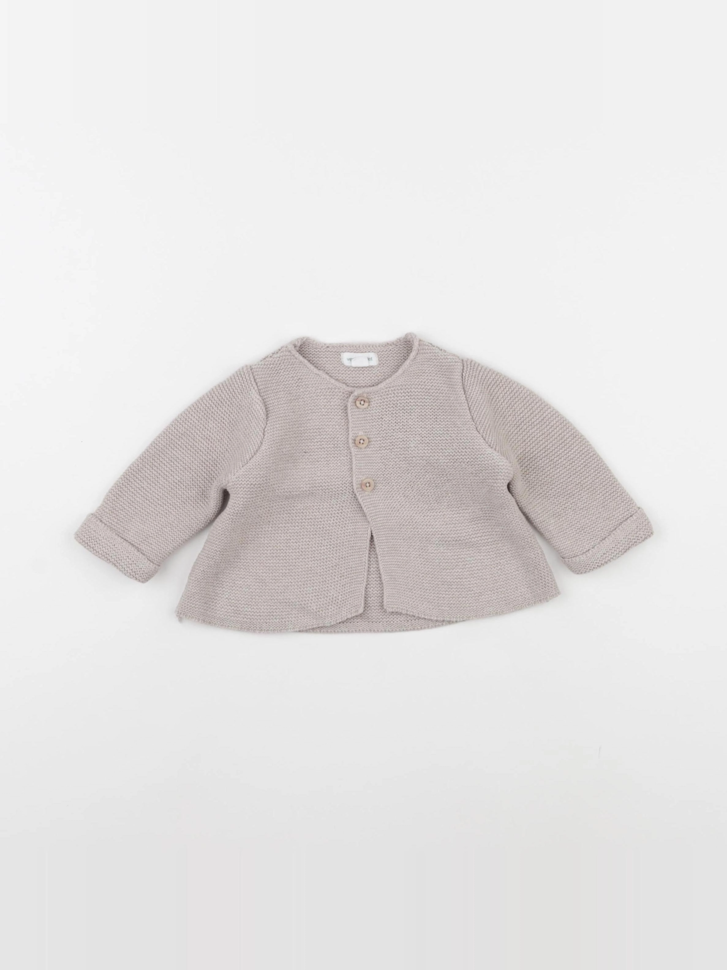 Vertbaudet - gilet beige - 3 mois