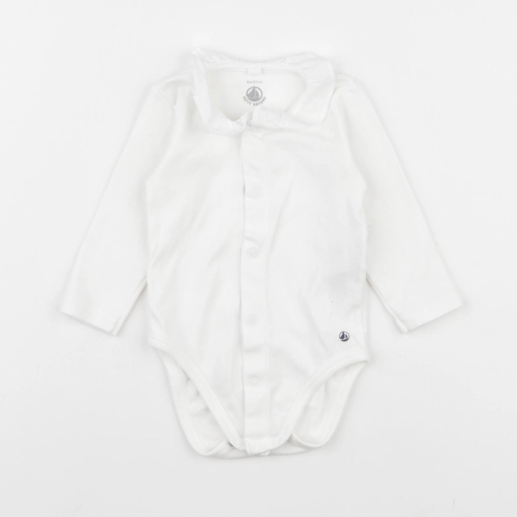 Petit Bateau - body à col beige - 6 mois