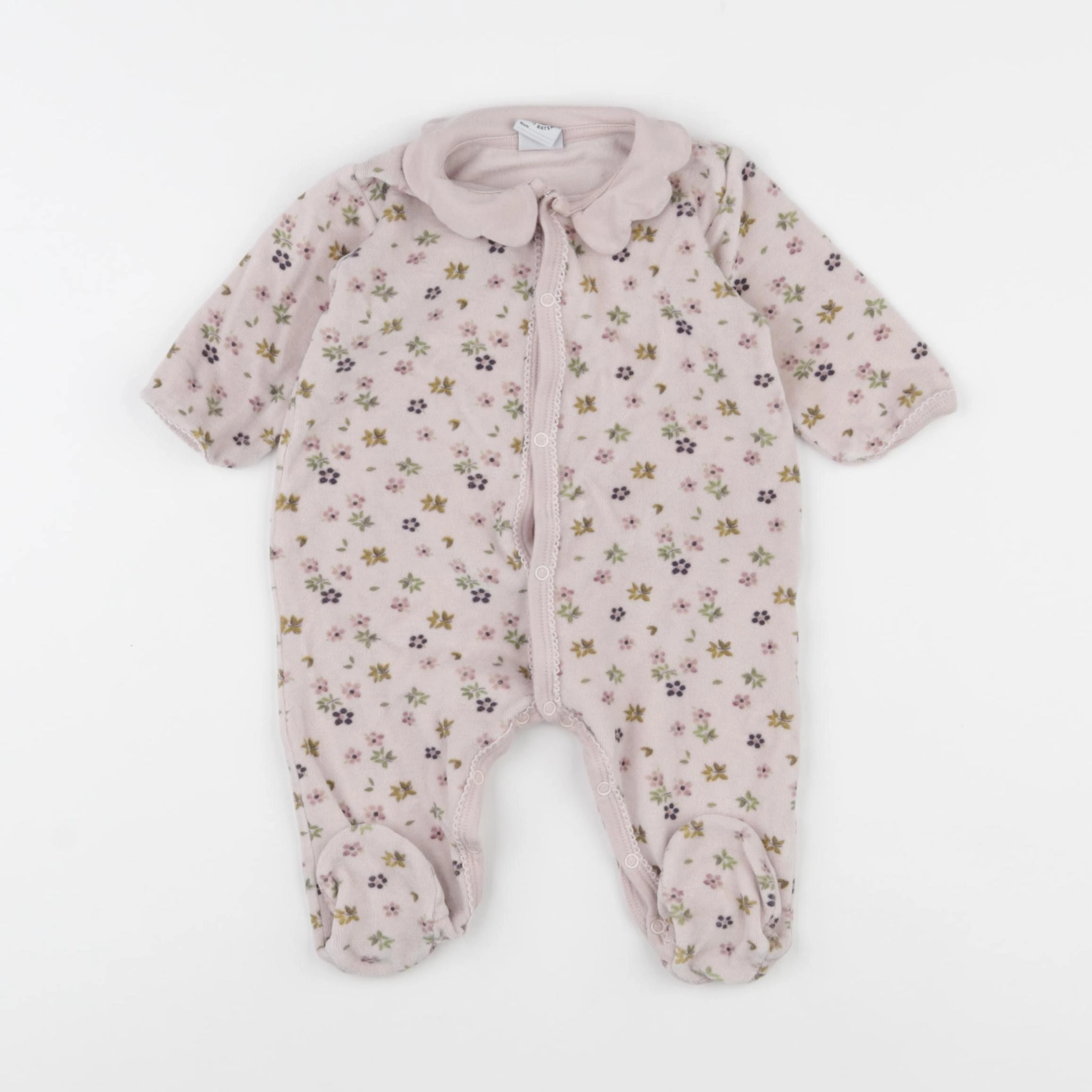 Petit Bateau - pyjama velours rose - 6 mois