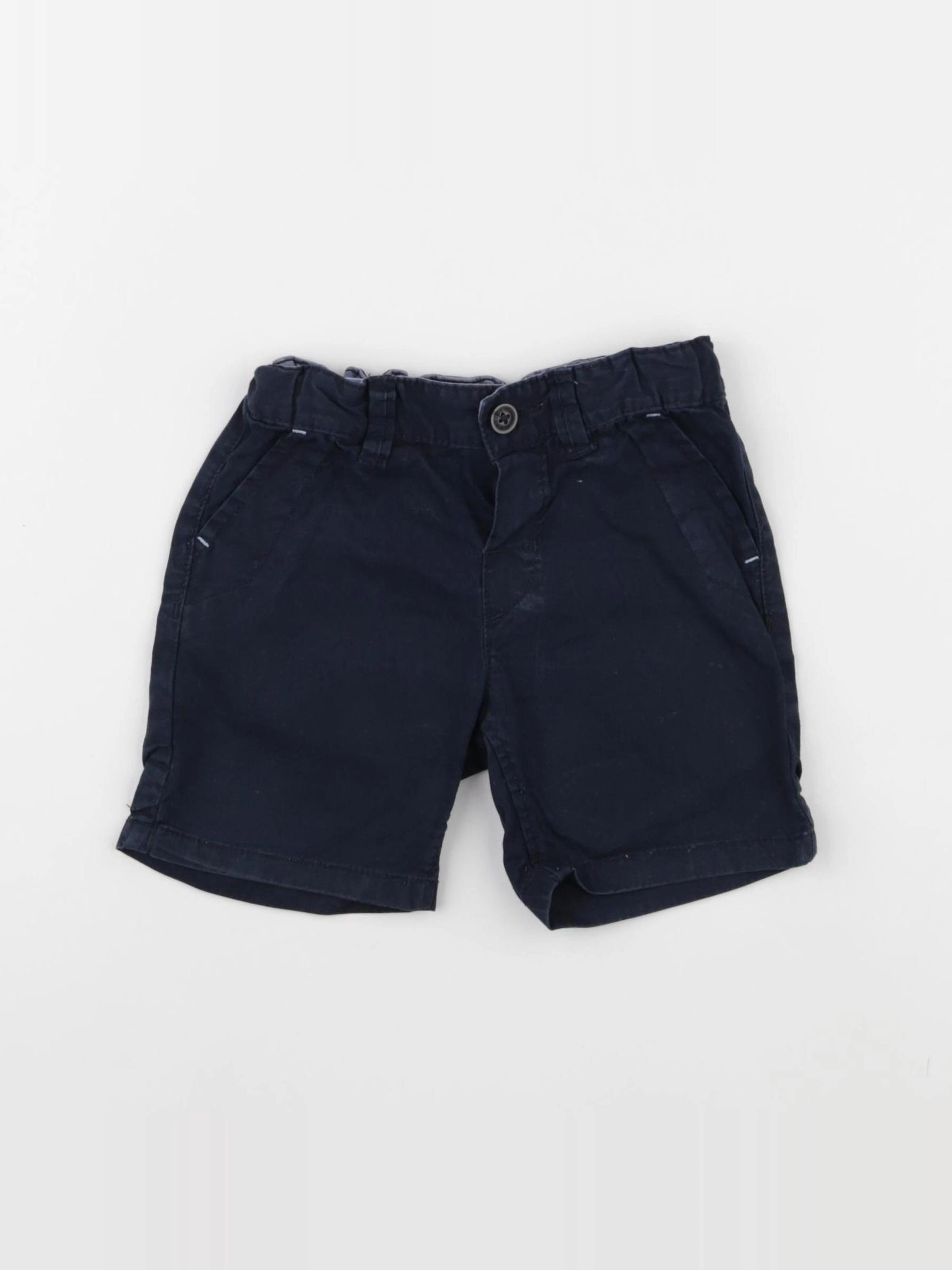 H&M - short bleu - 6/9 mois