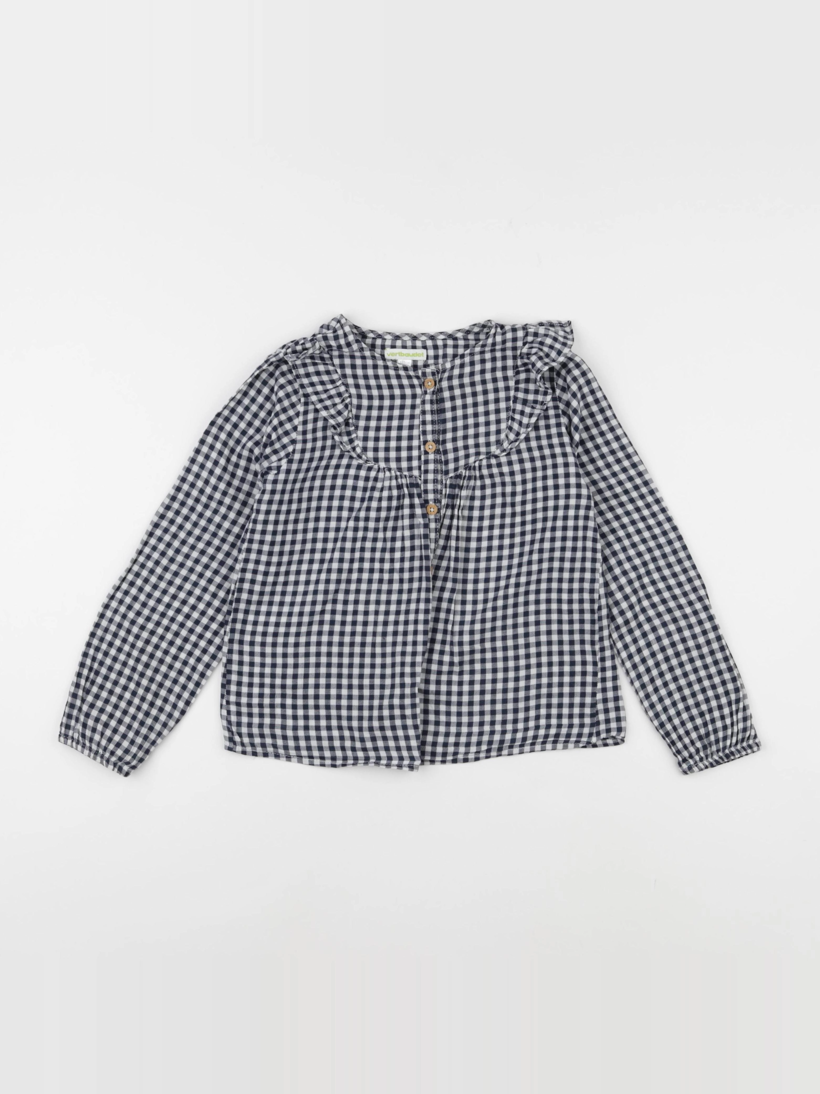 Vertbaudet - blouse blanc, bleu - 8 ans