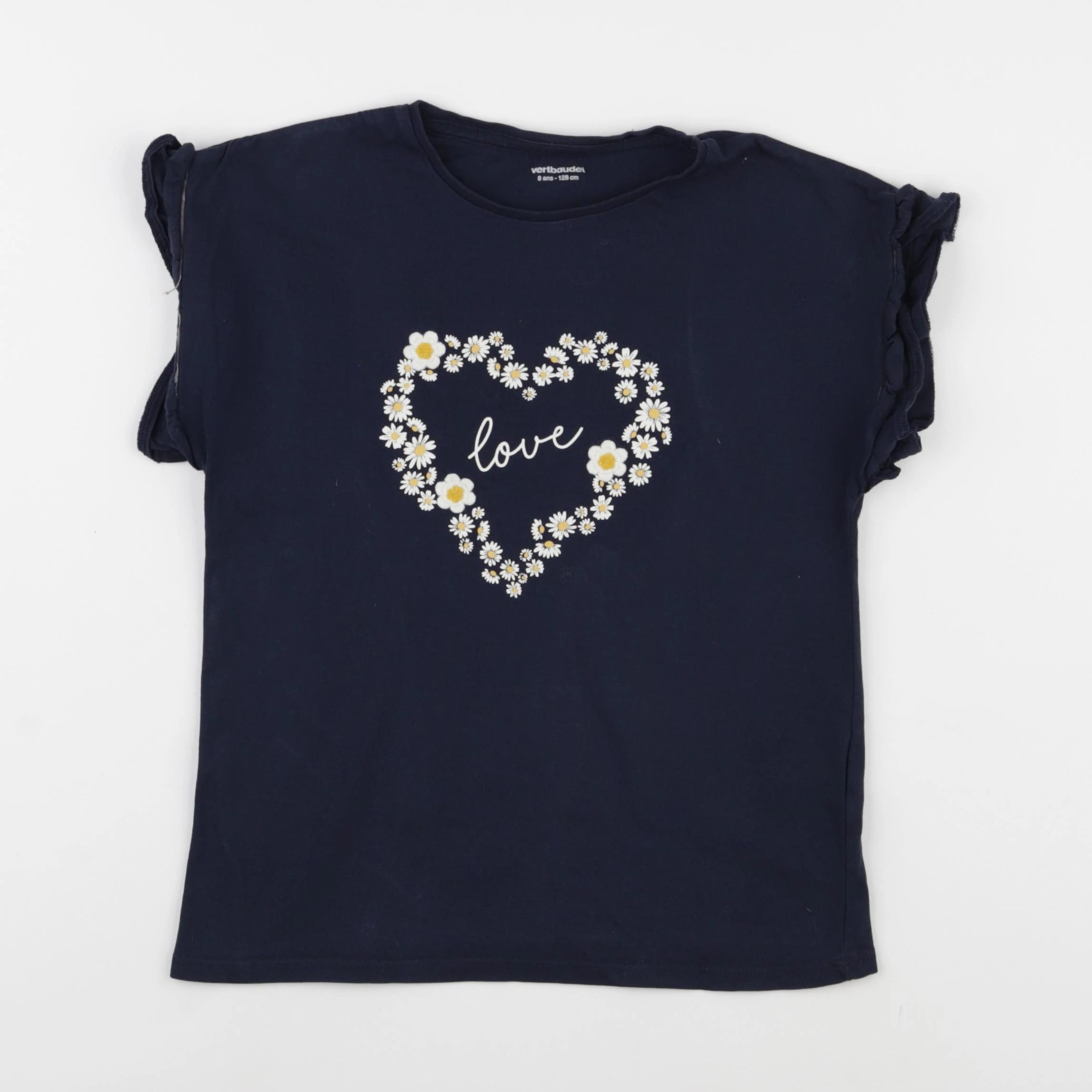 Vertbaudet - tee-shirt bleu - 8 ans