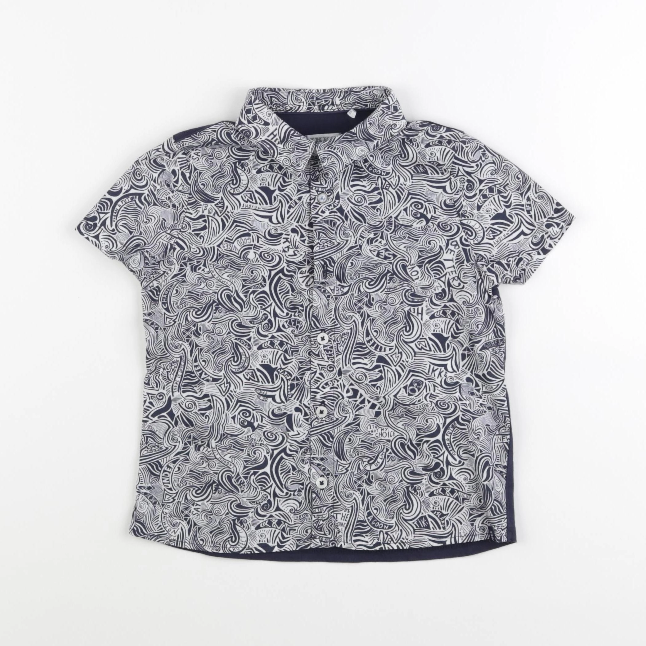 IKKS - chemise bleu, blanc - 3 ans