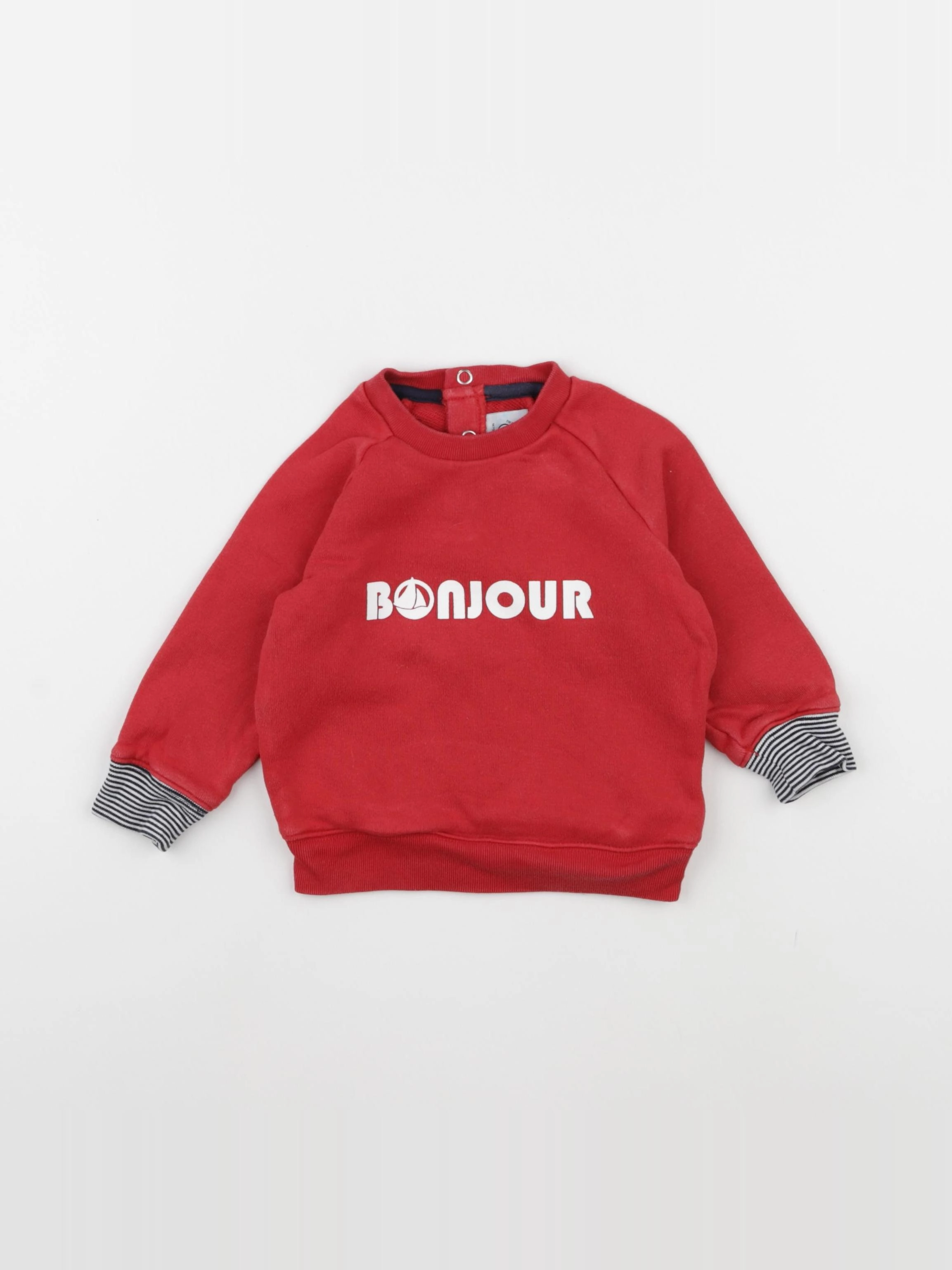 Petit Bateau - sweat rouge - 12 mois