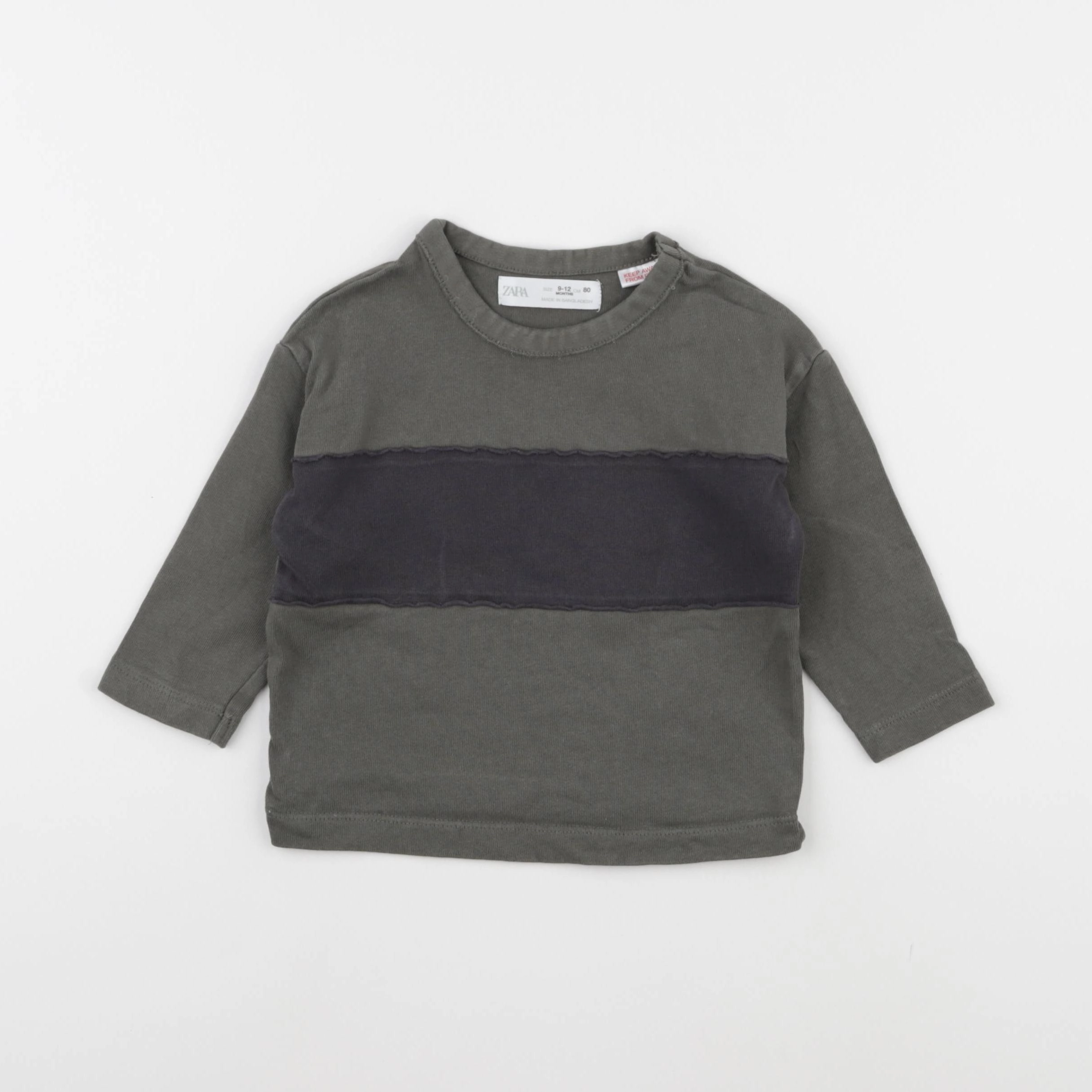 Zara - tee-shirt vert - 9/12 mois
